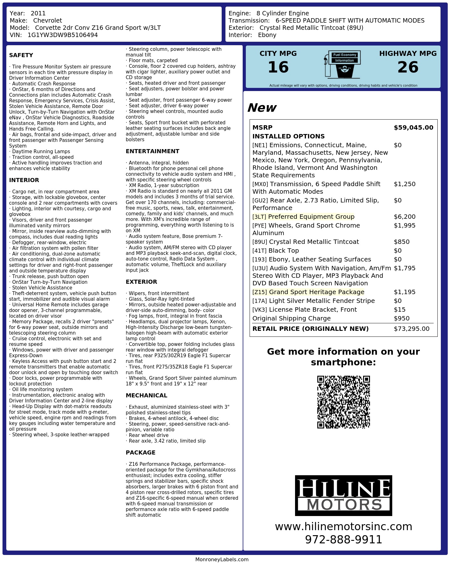 Monroney Label