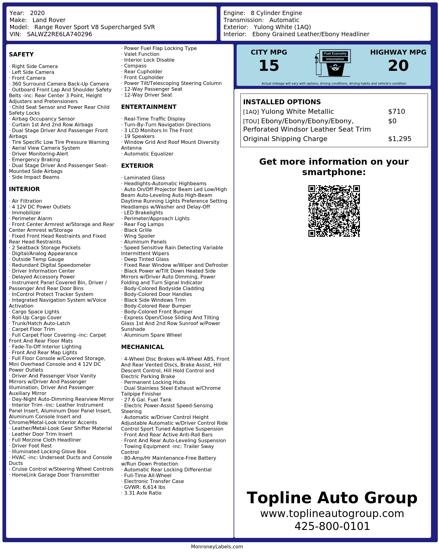 Monroney Label