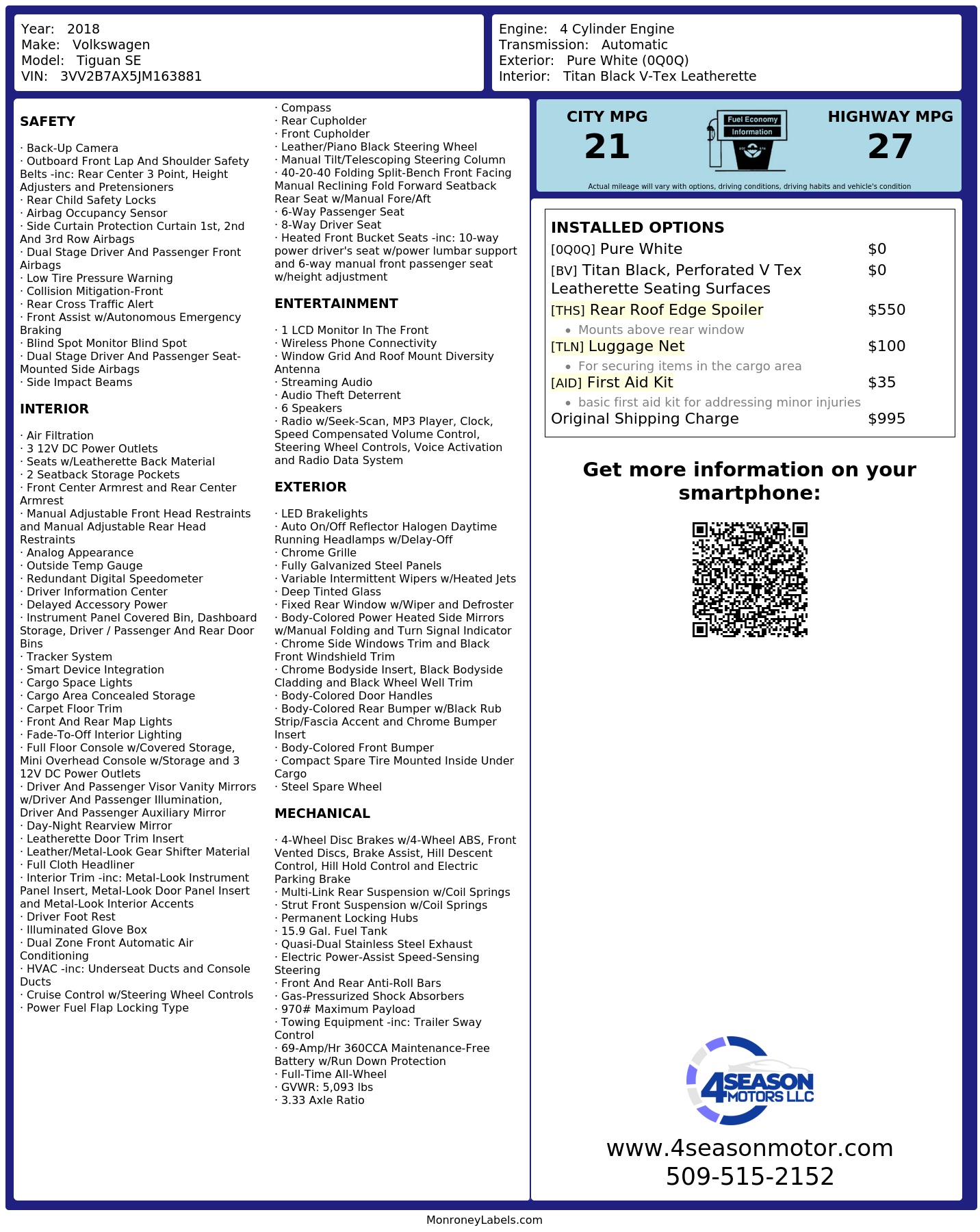 Monroney Label