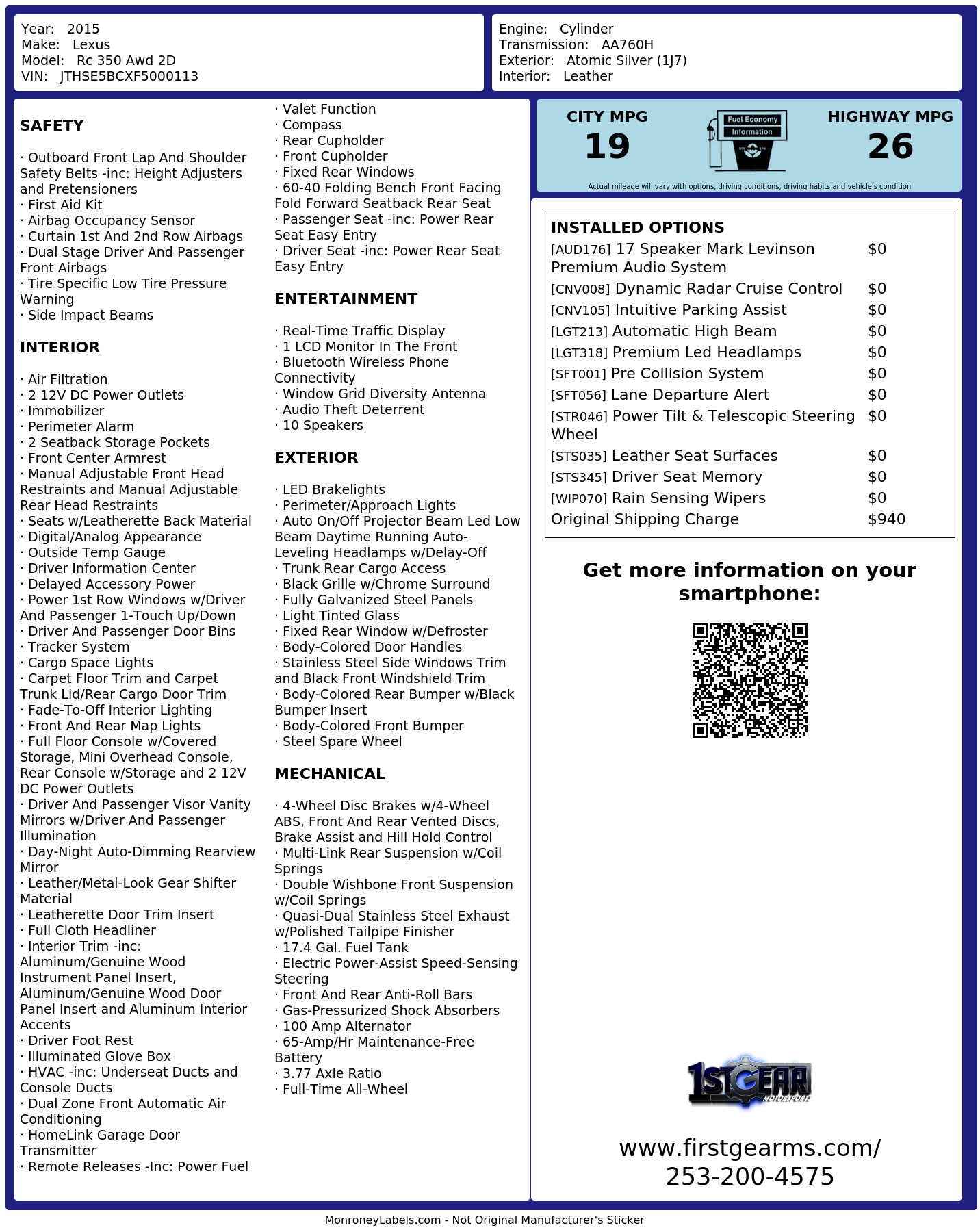 Monroney Label