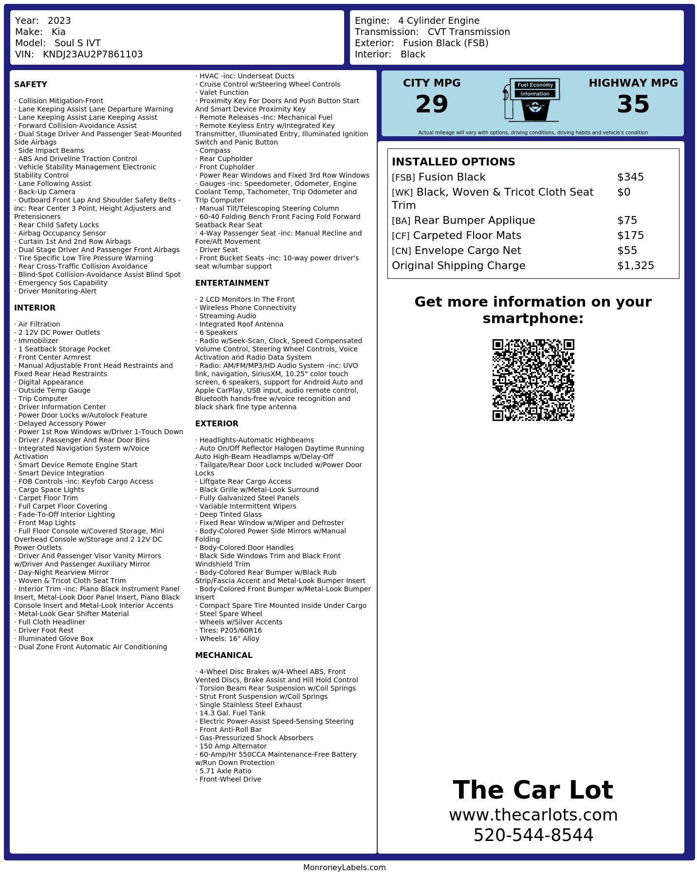 Monroney Label