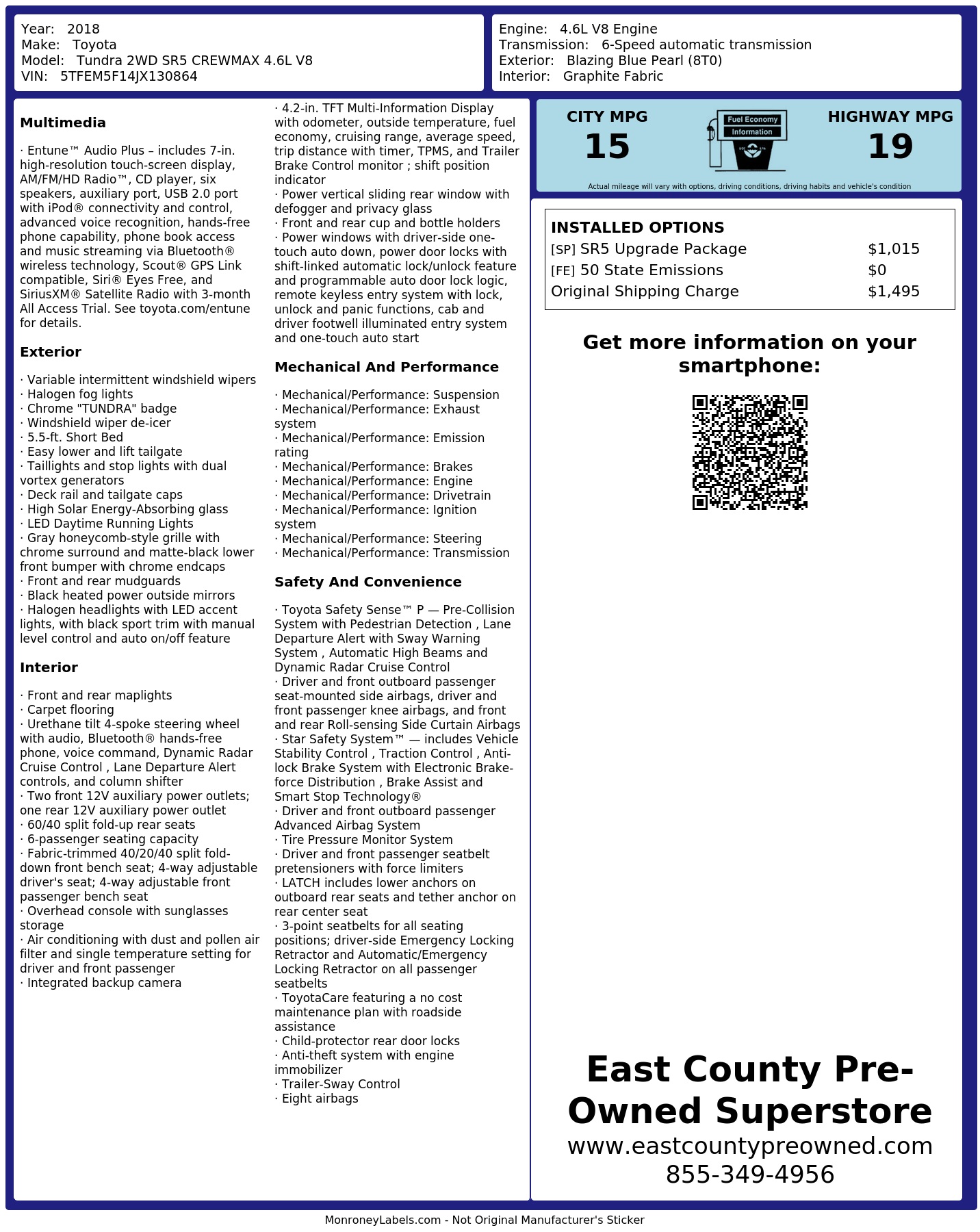 Monroney Label