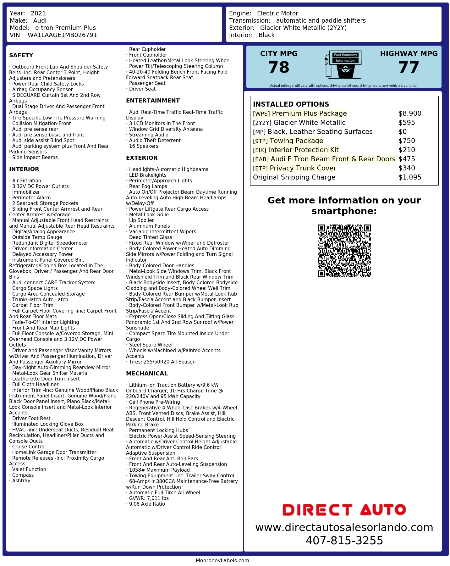 Monroney Label