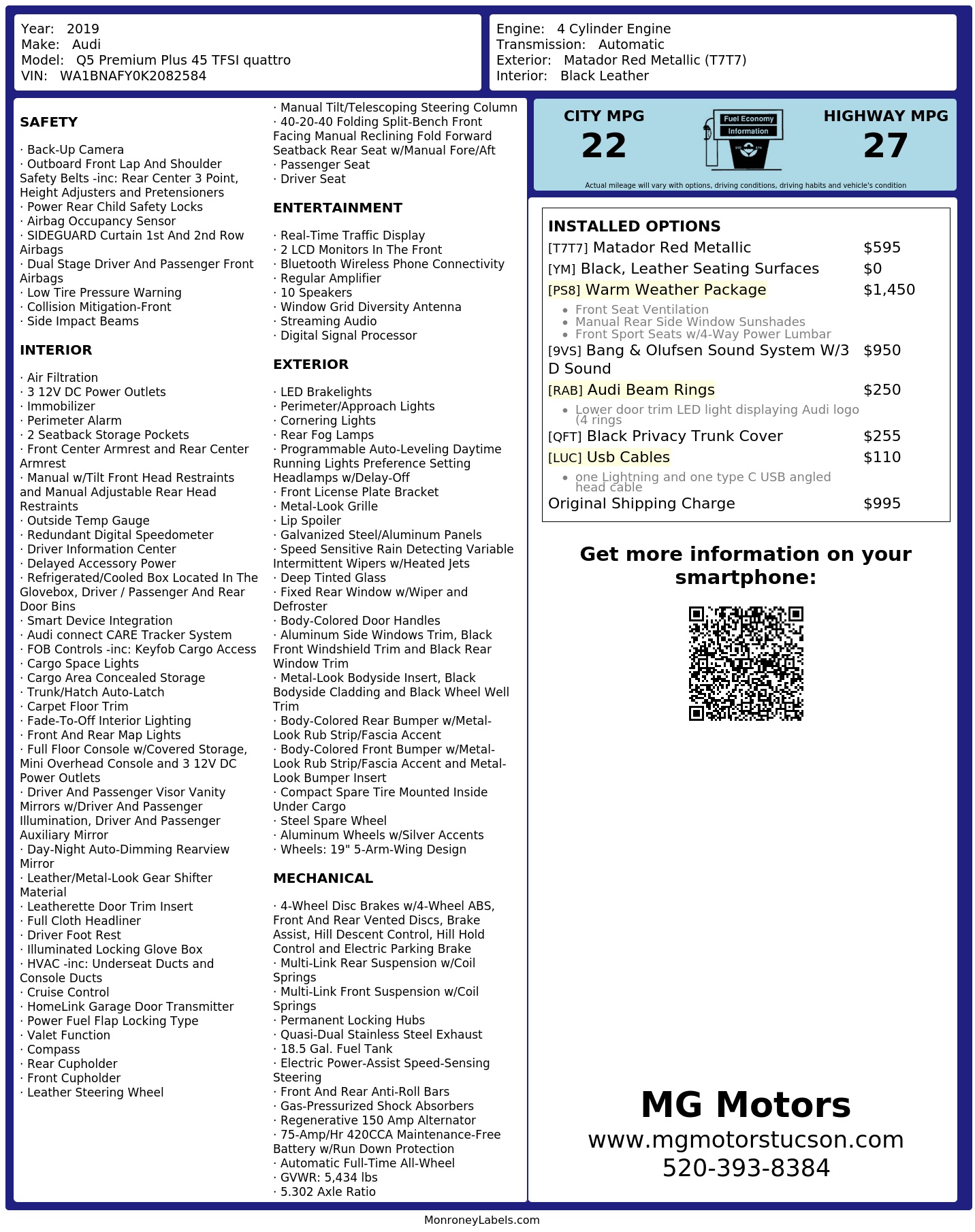 Monroney Label