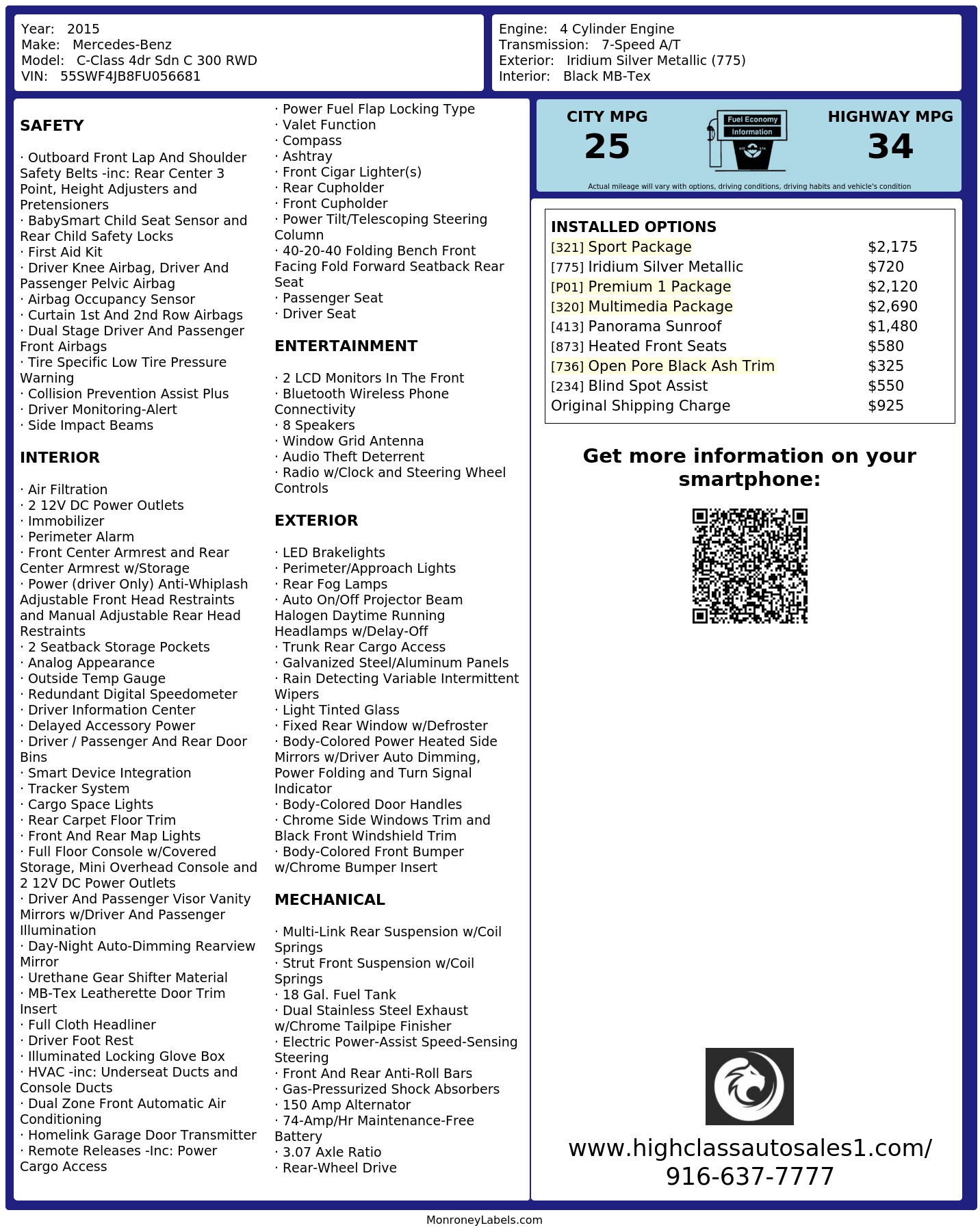 Monroney Label