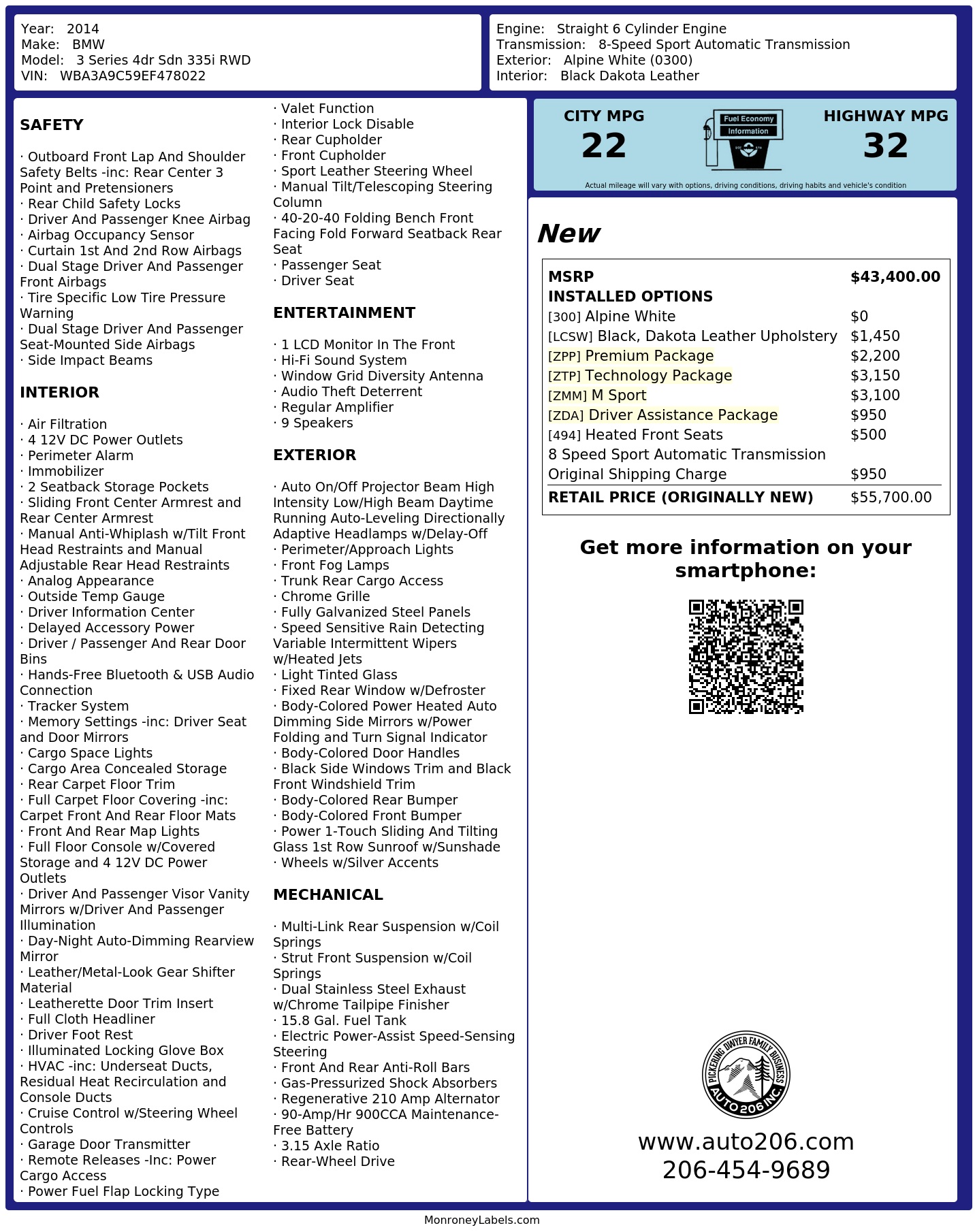 Monroney Label
