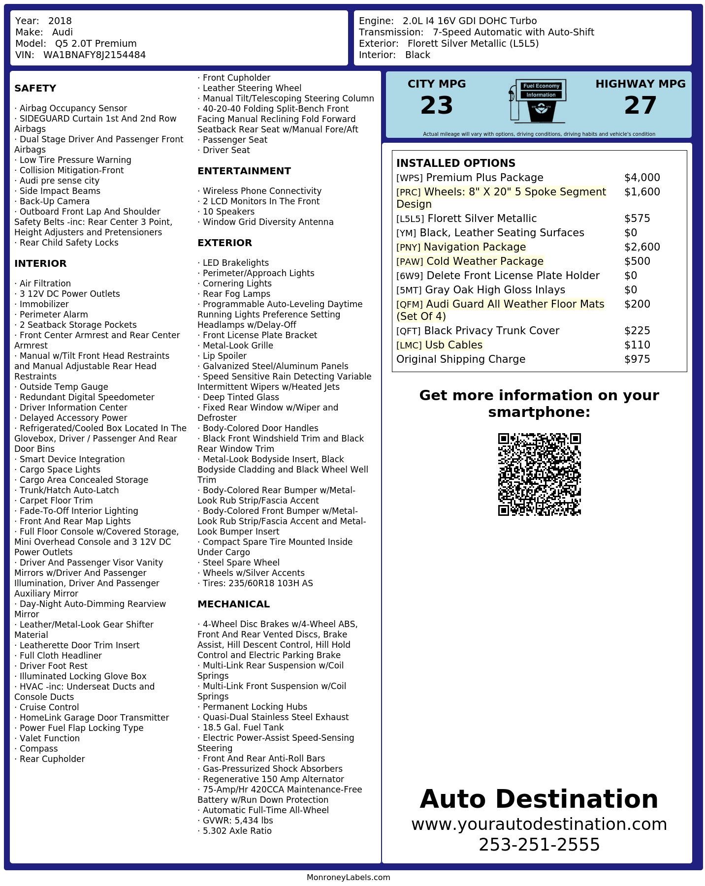 Monroney Label