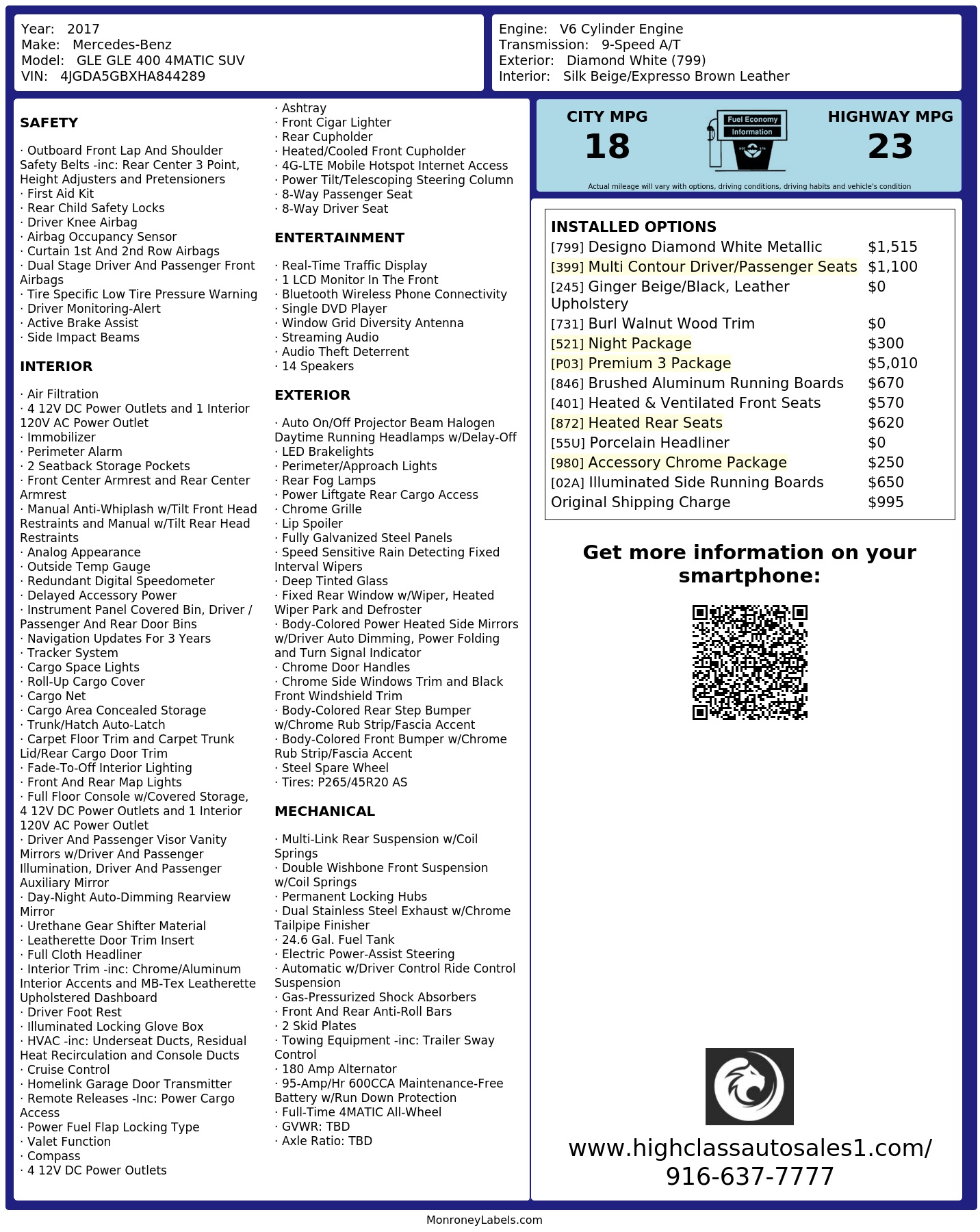 Monroney Label