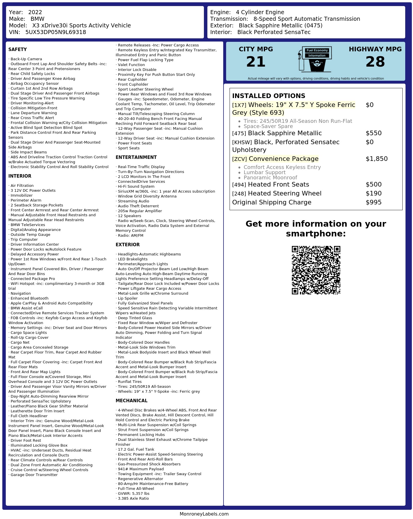 Monroney Label
