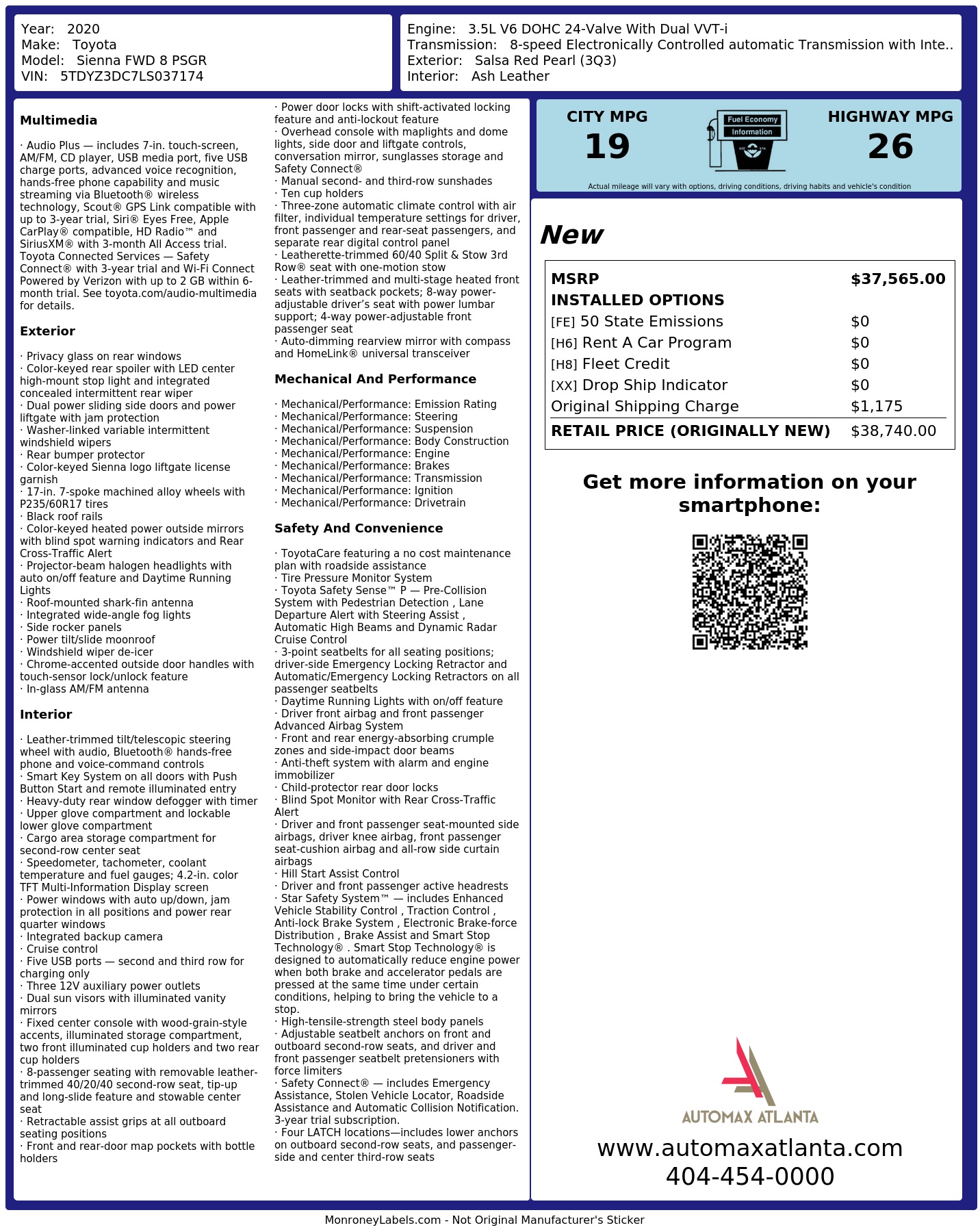 Monroney Label