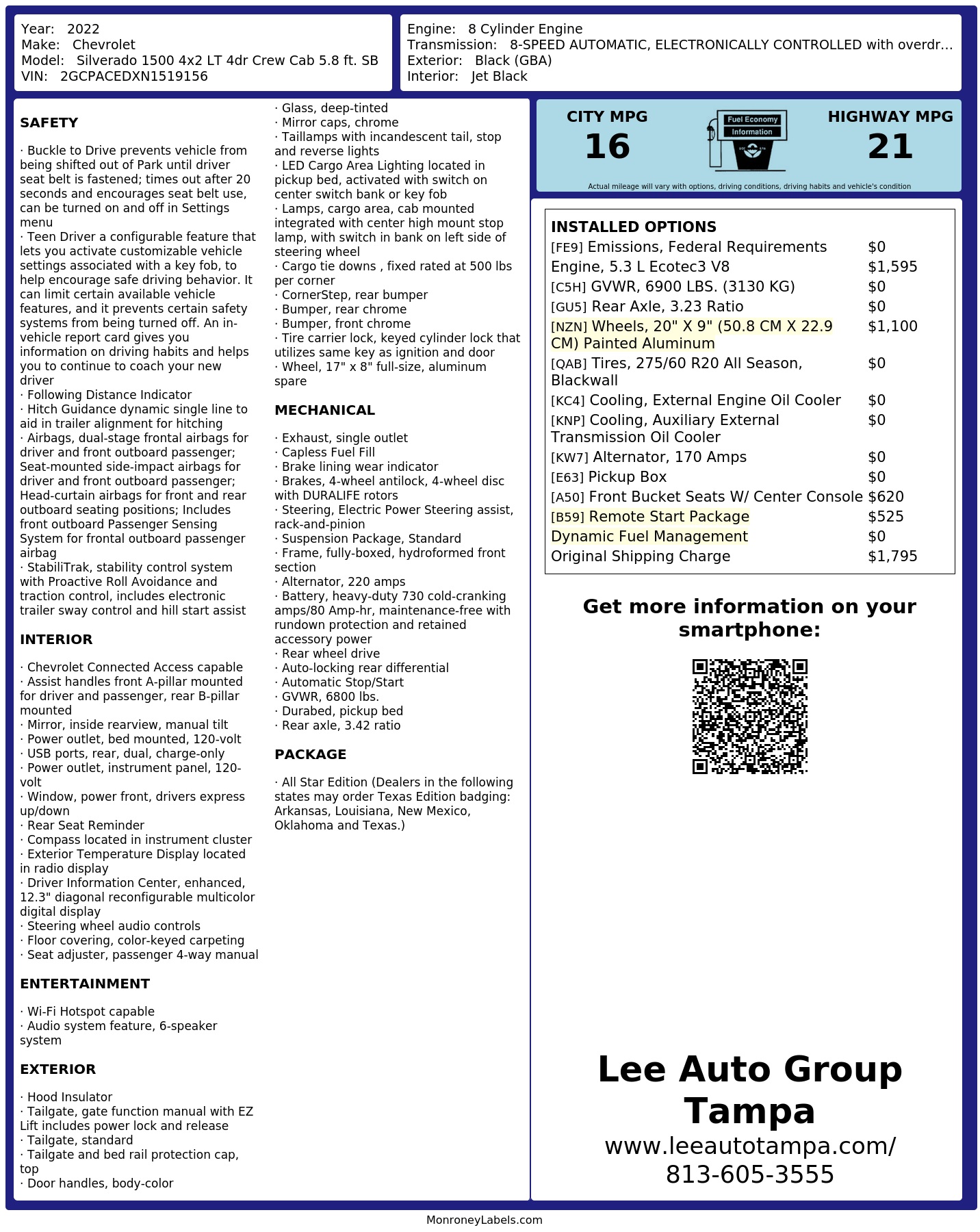 Monroney Label