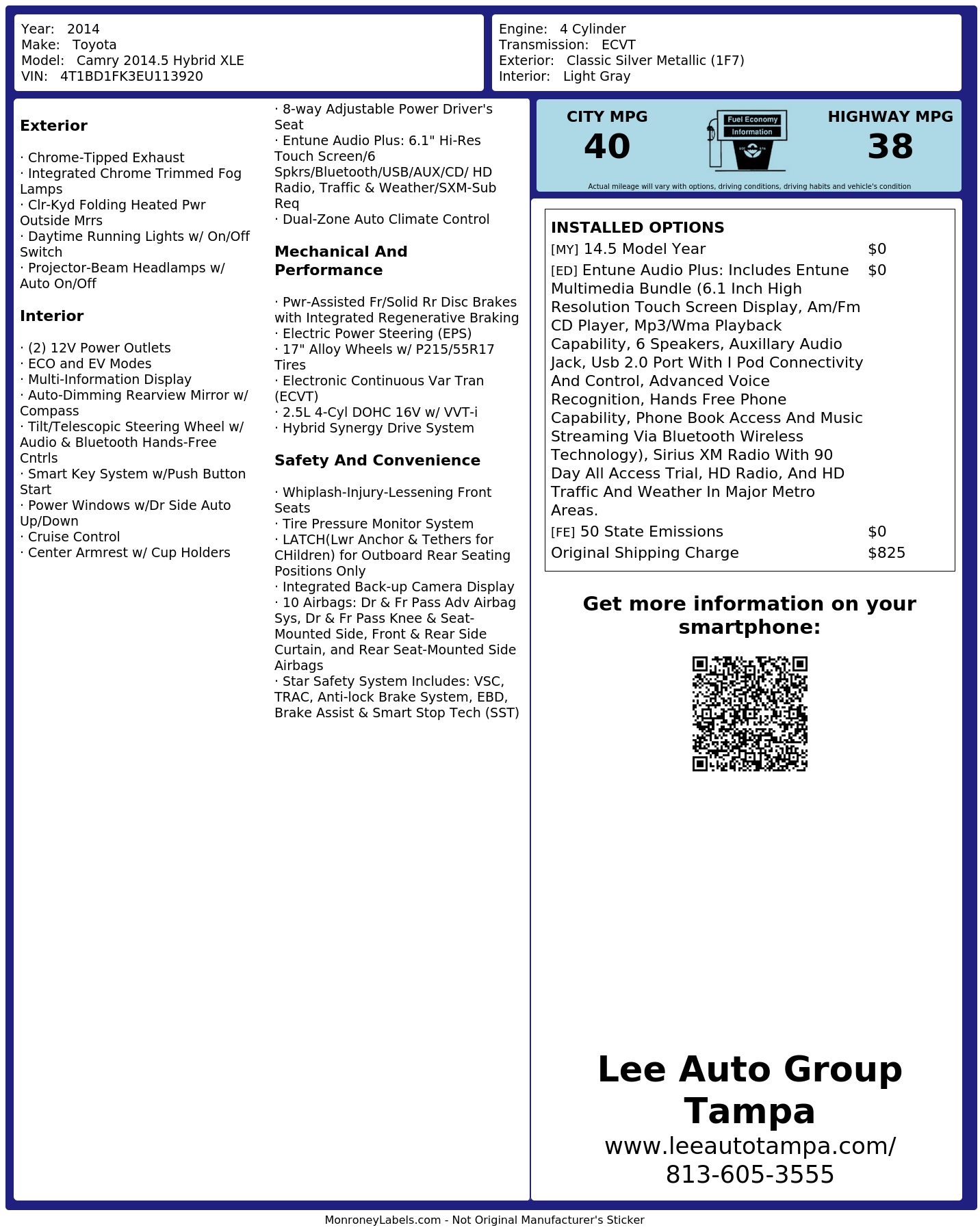 Monroney Label