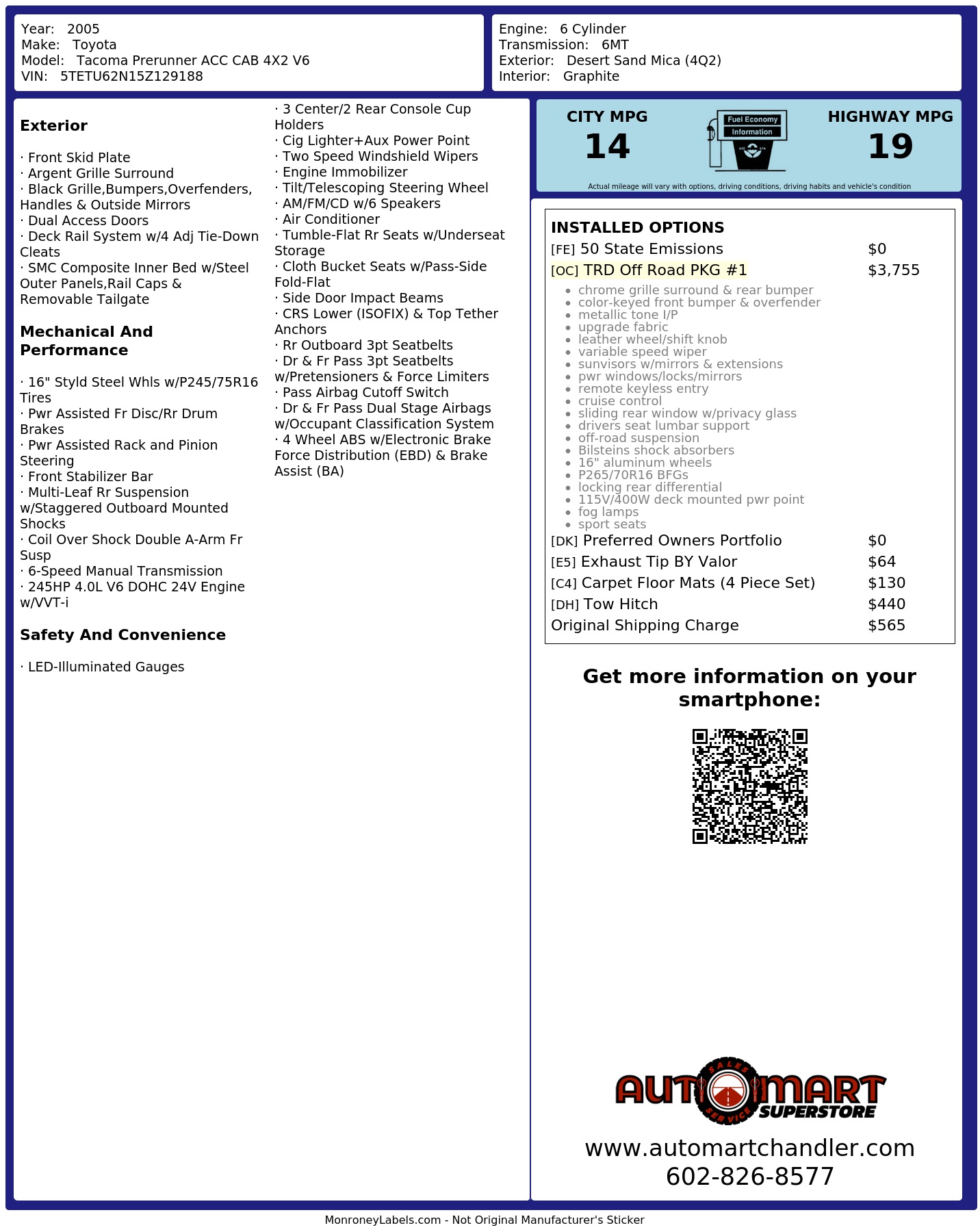 Monroney Label