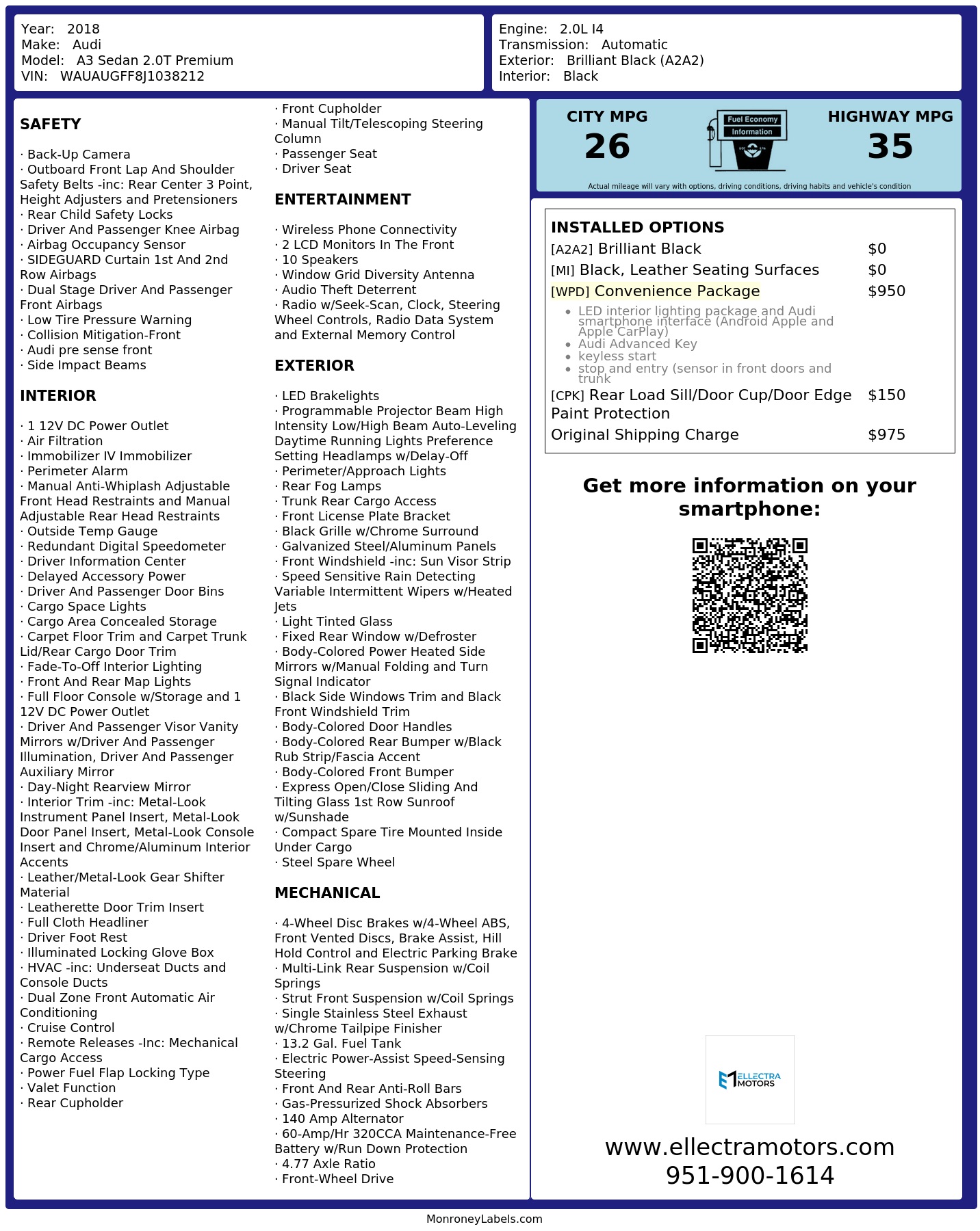 Monroney Label