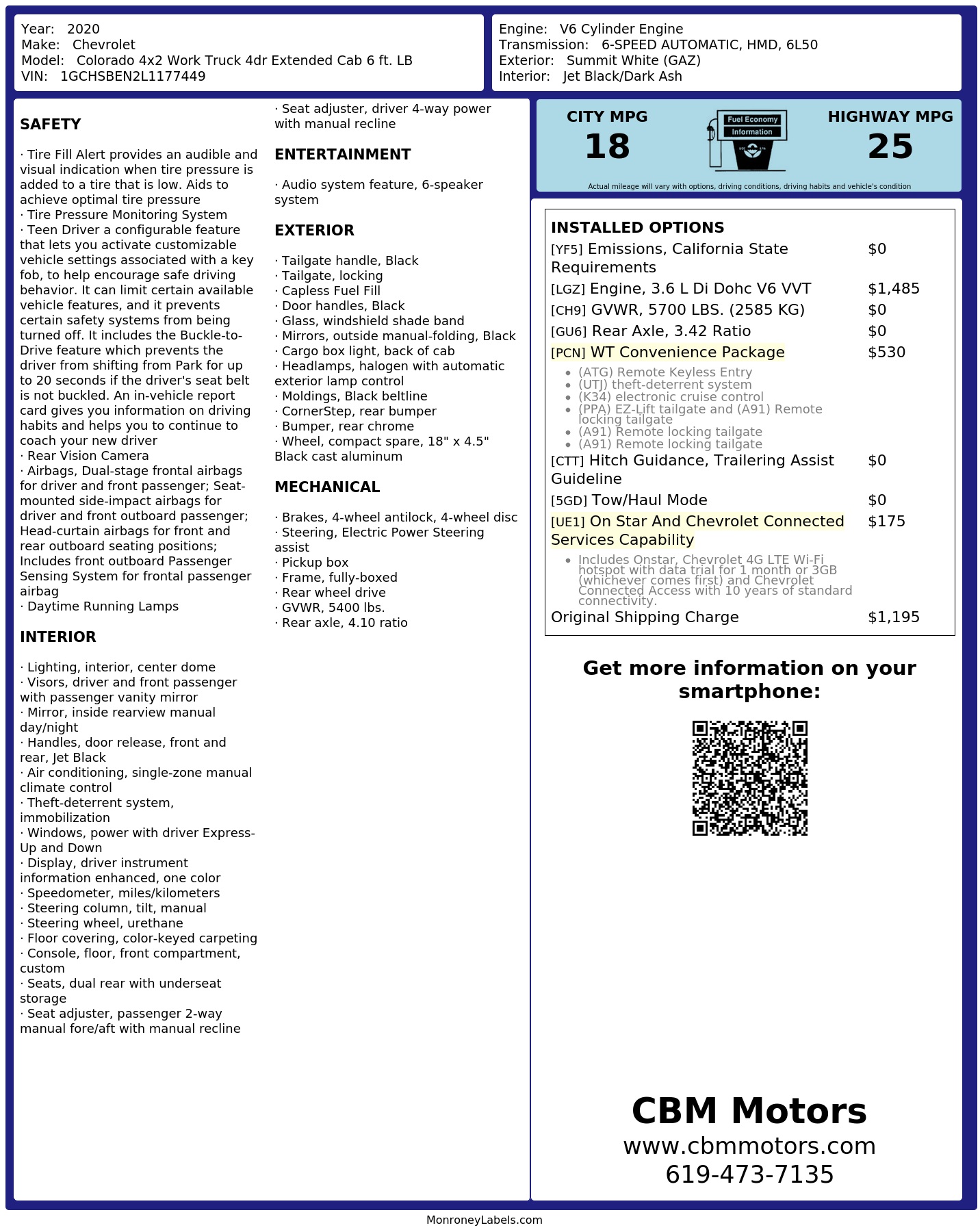 Monroney Label