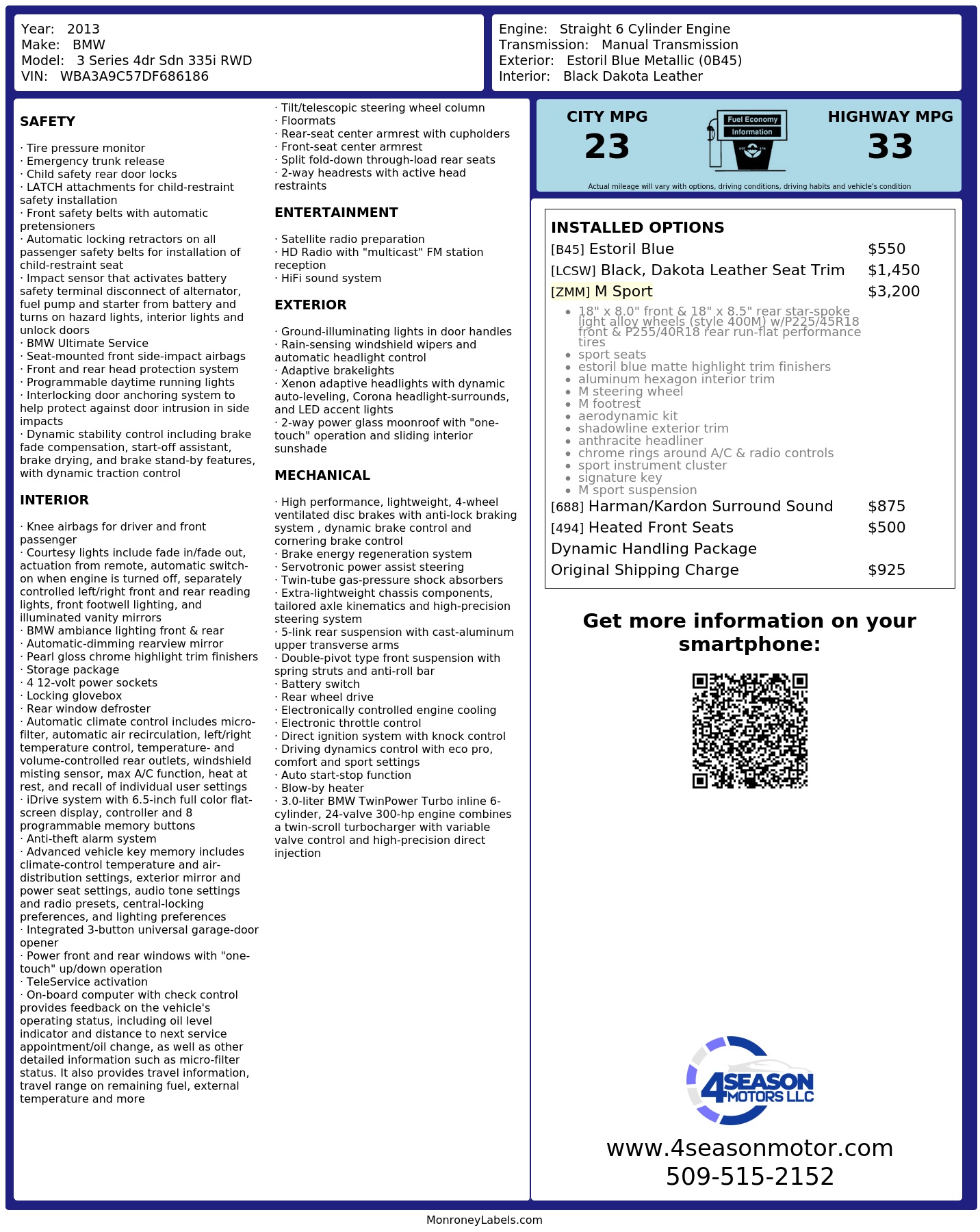 Monroney Label