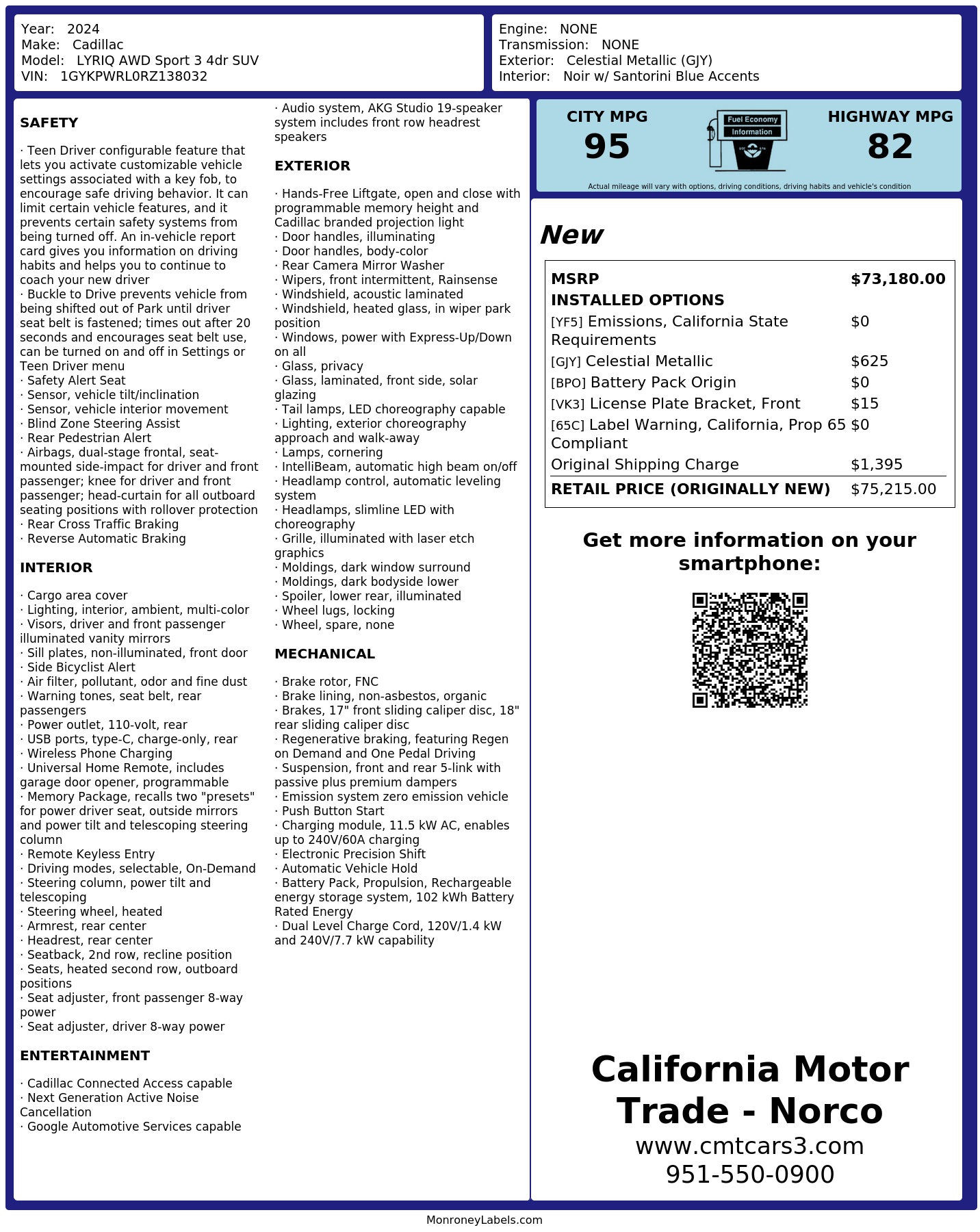 Monroney Label