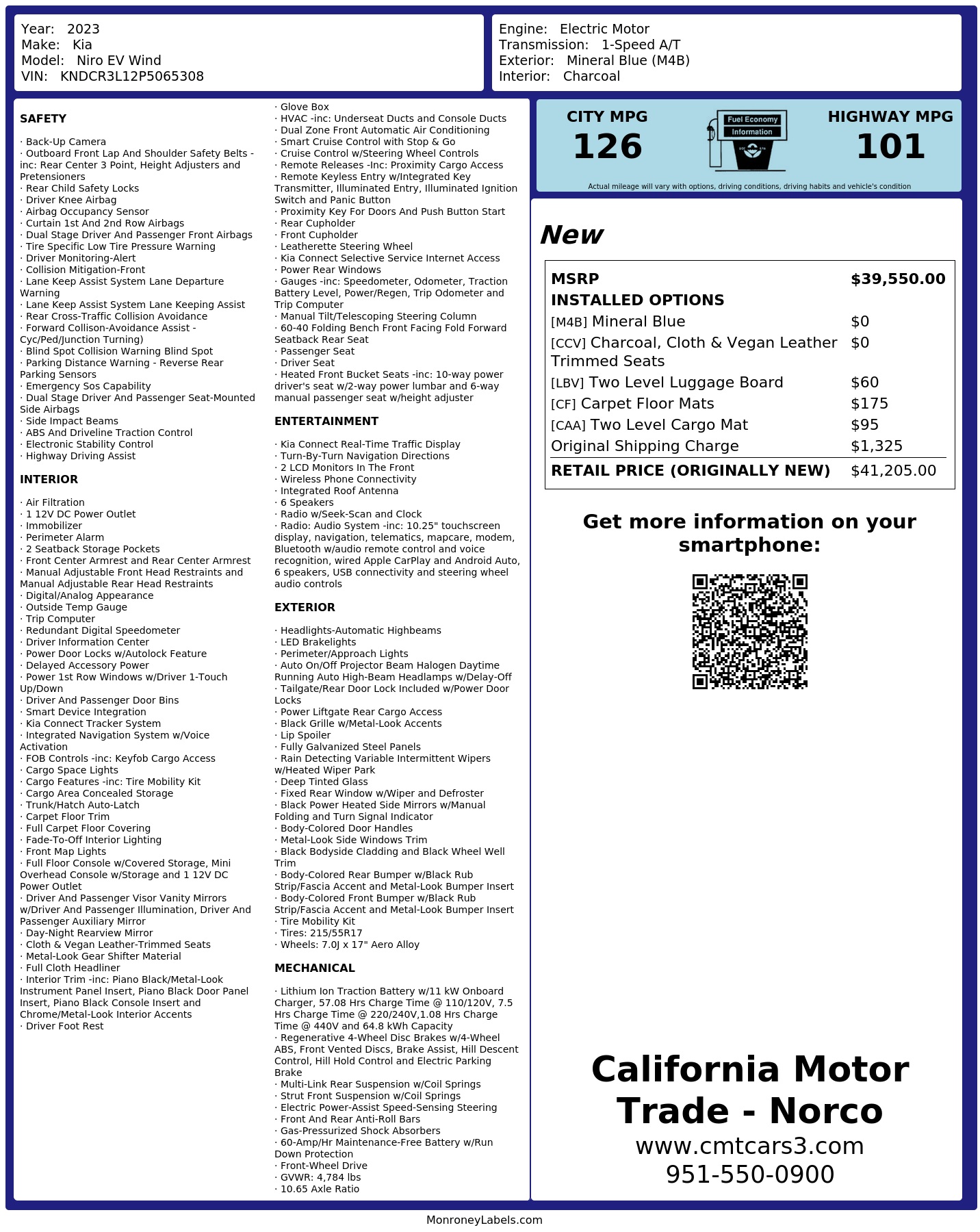 Monroney Label