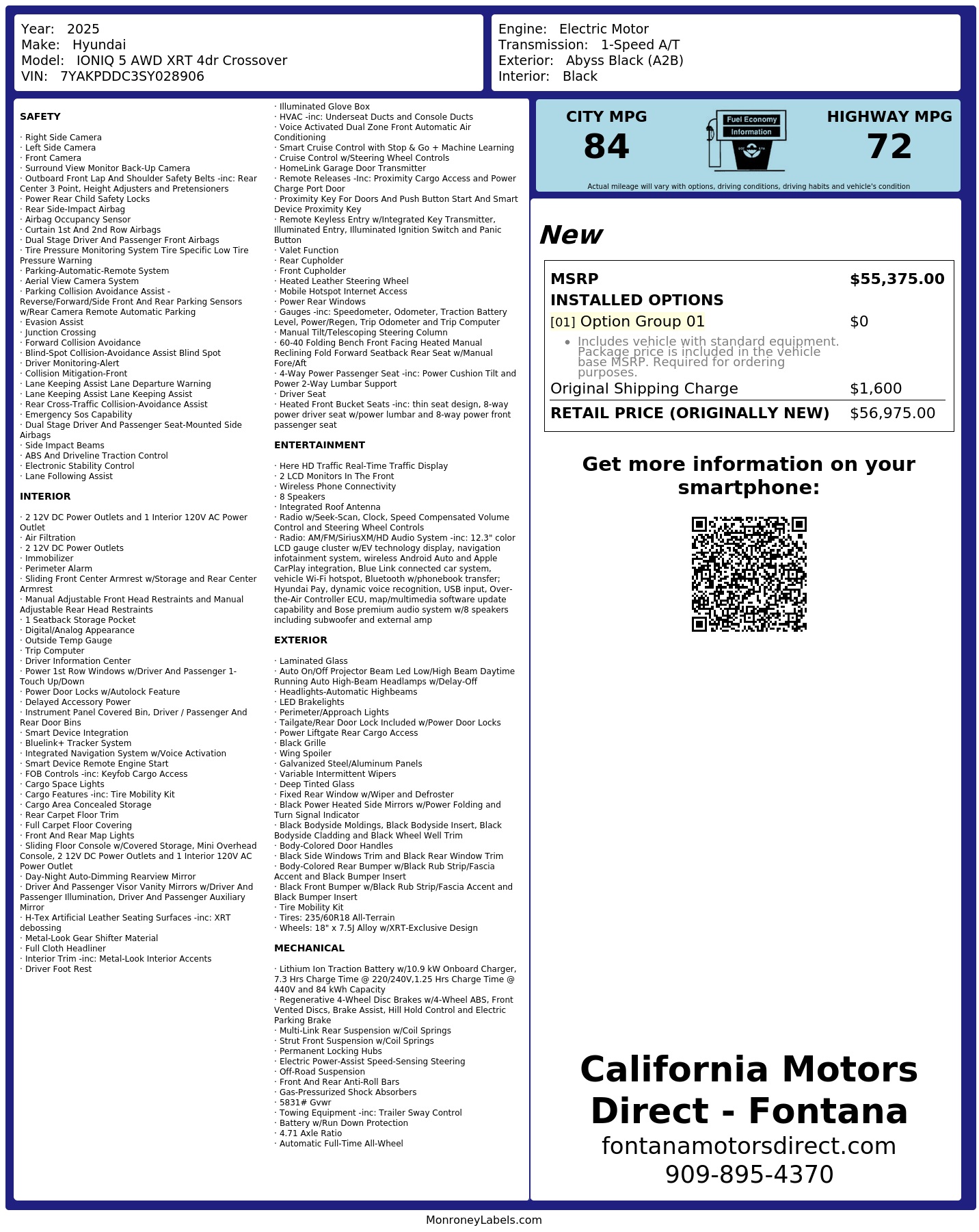 Monroney Label