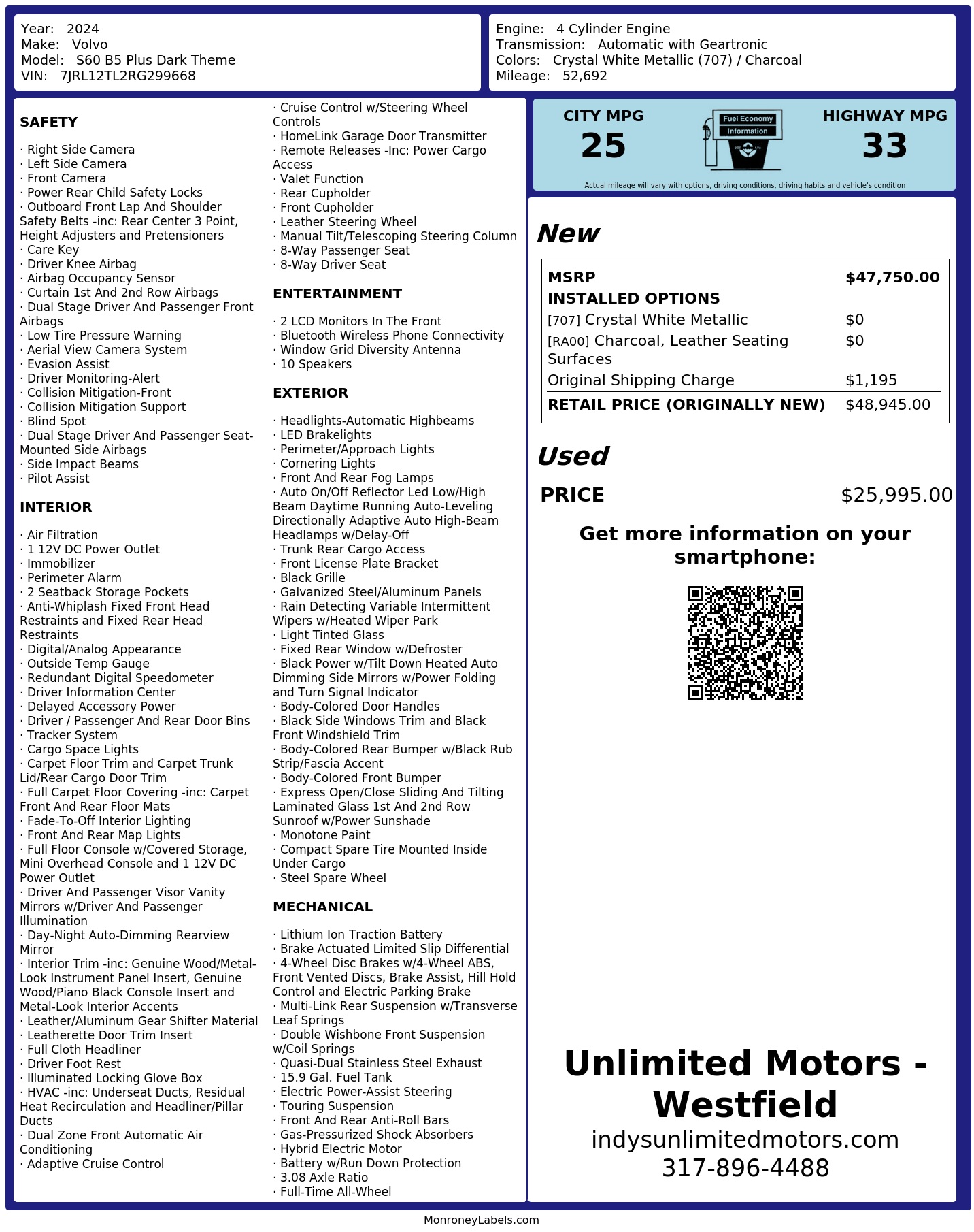 Monroney Label