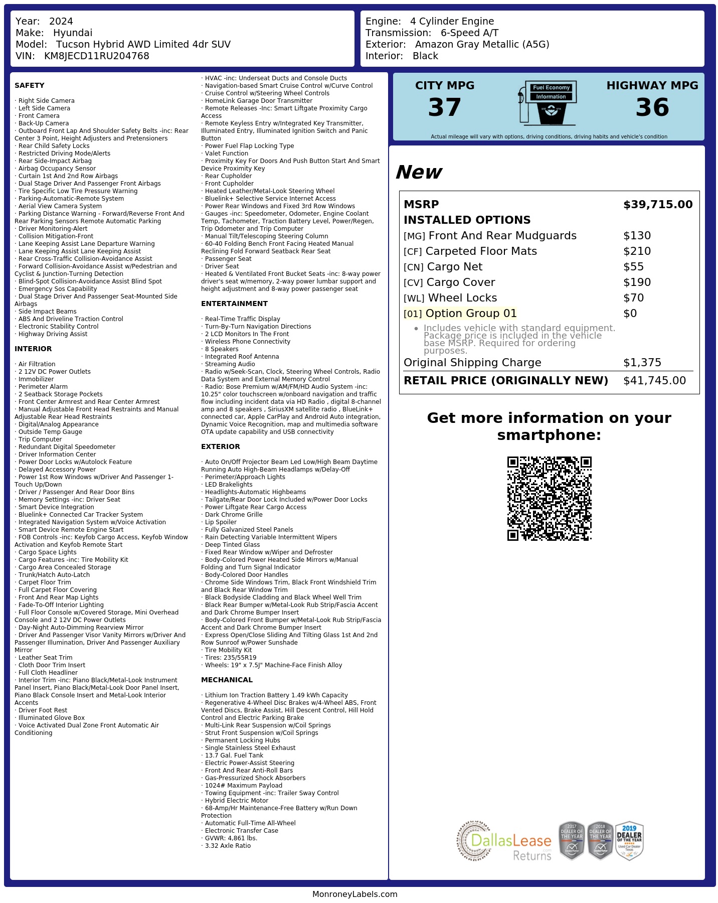 Monroney Label