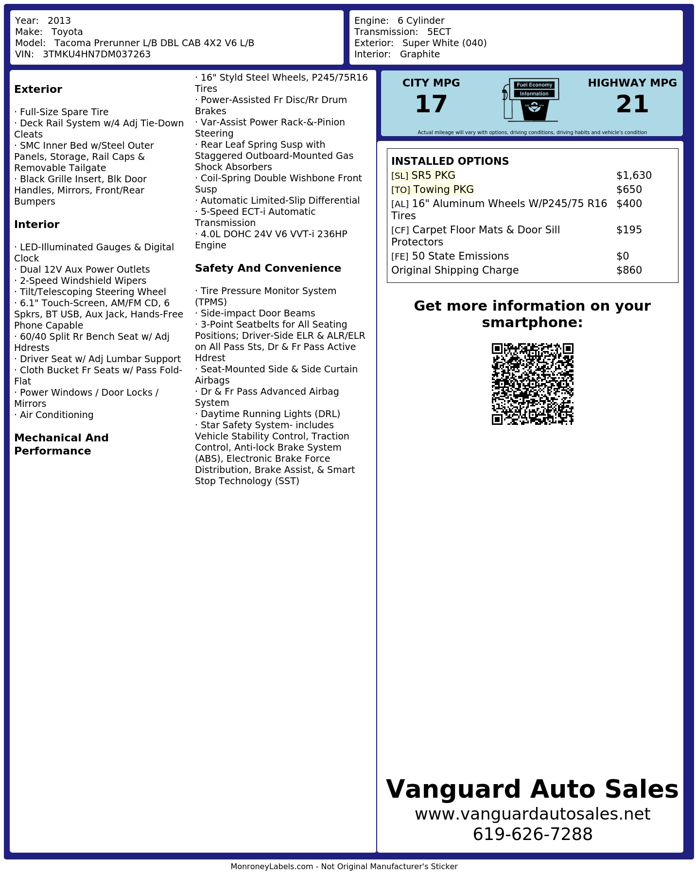Monroney Label