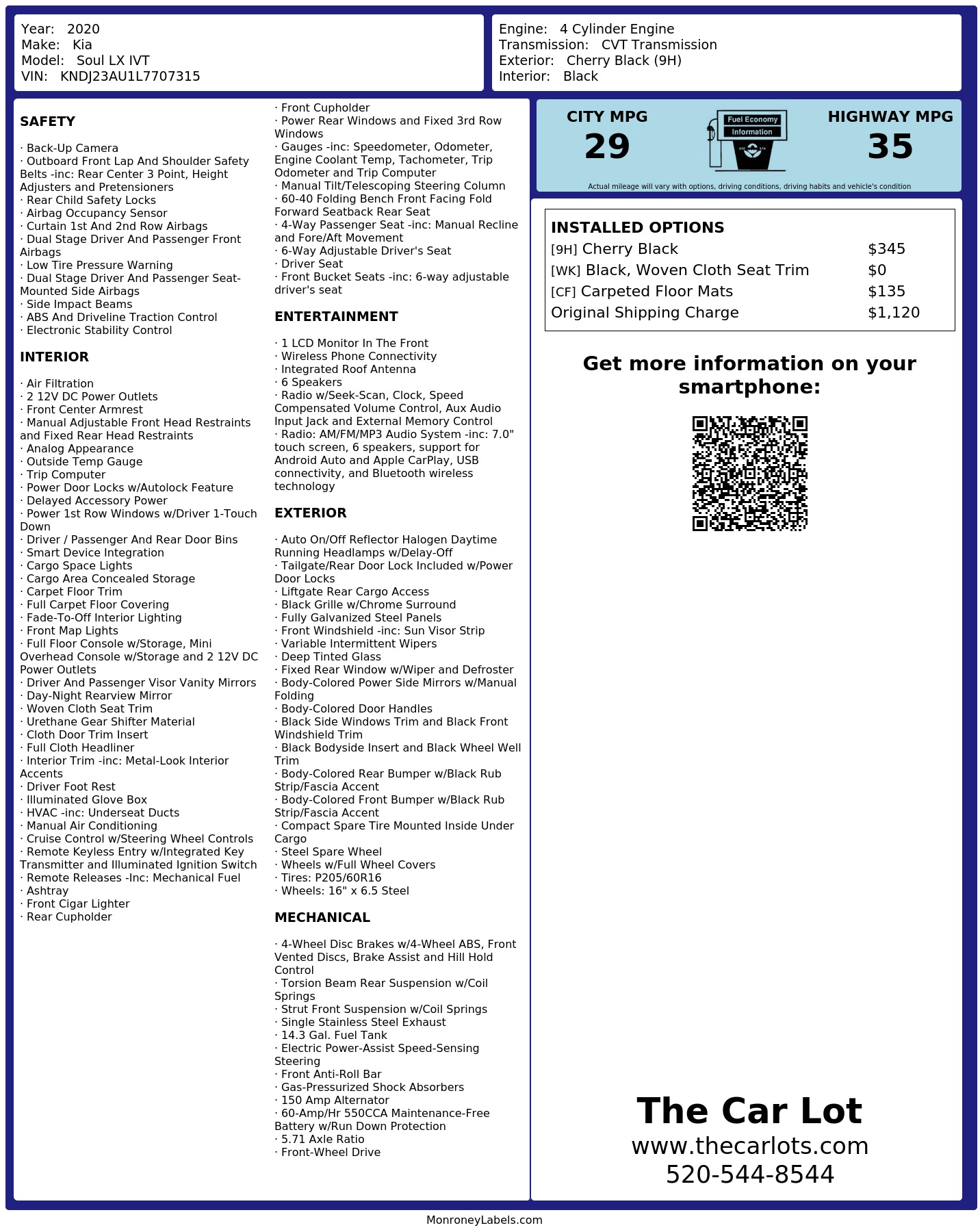Monroney Label
