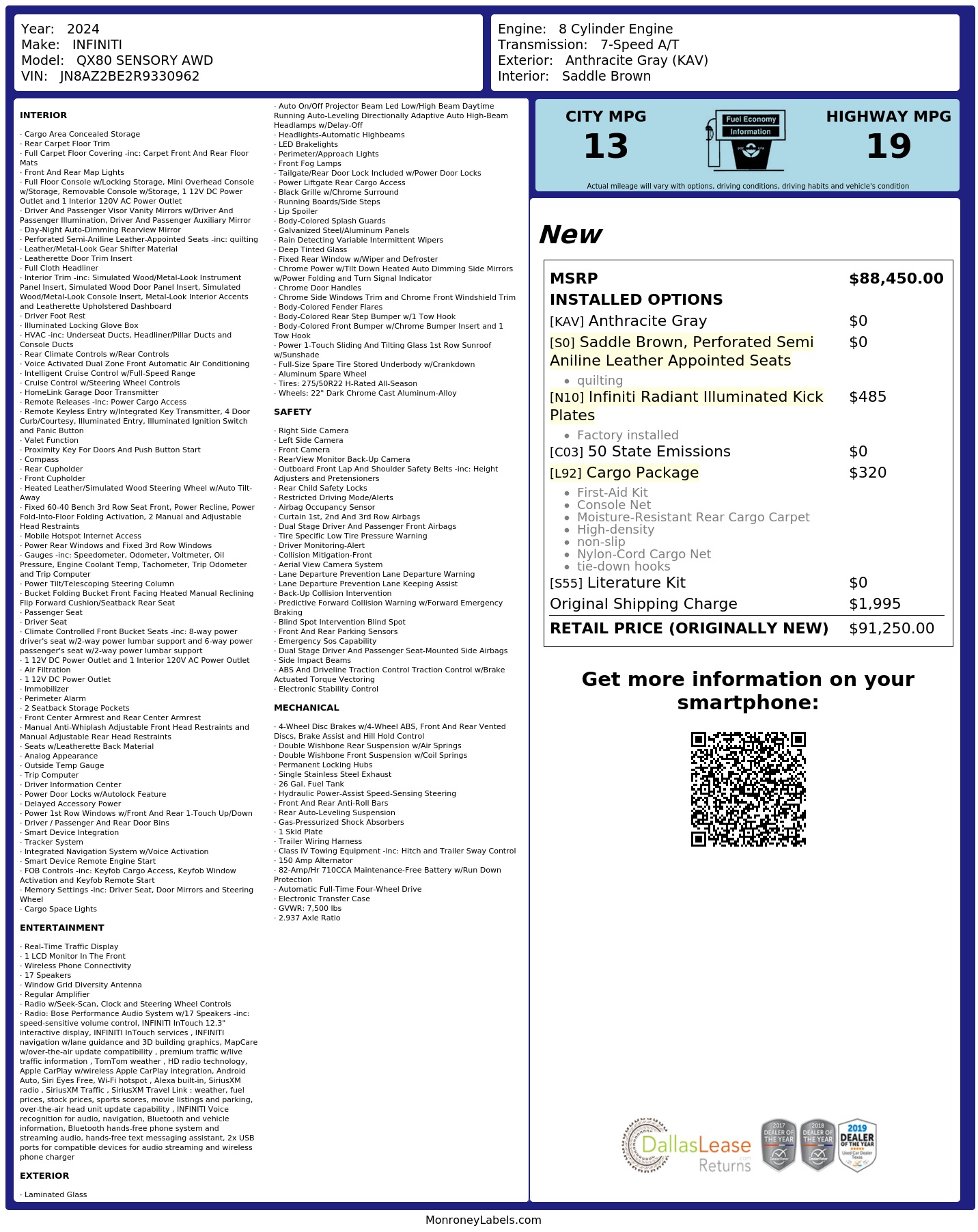 Monroney Label