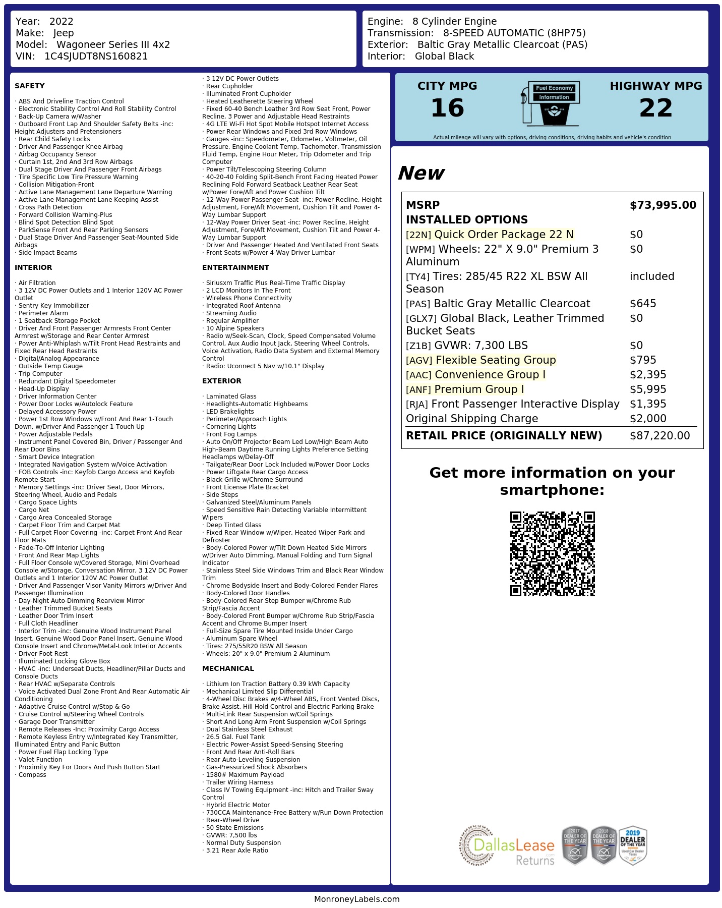 Monroney Label