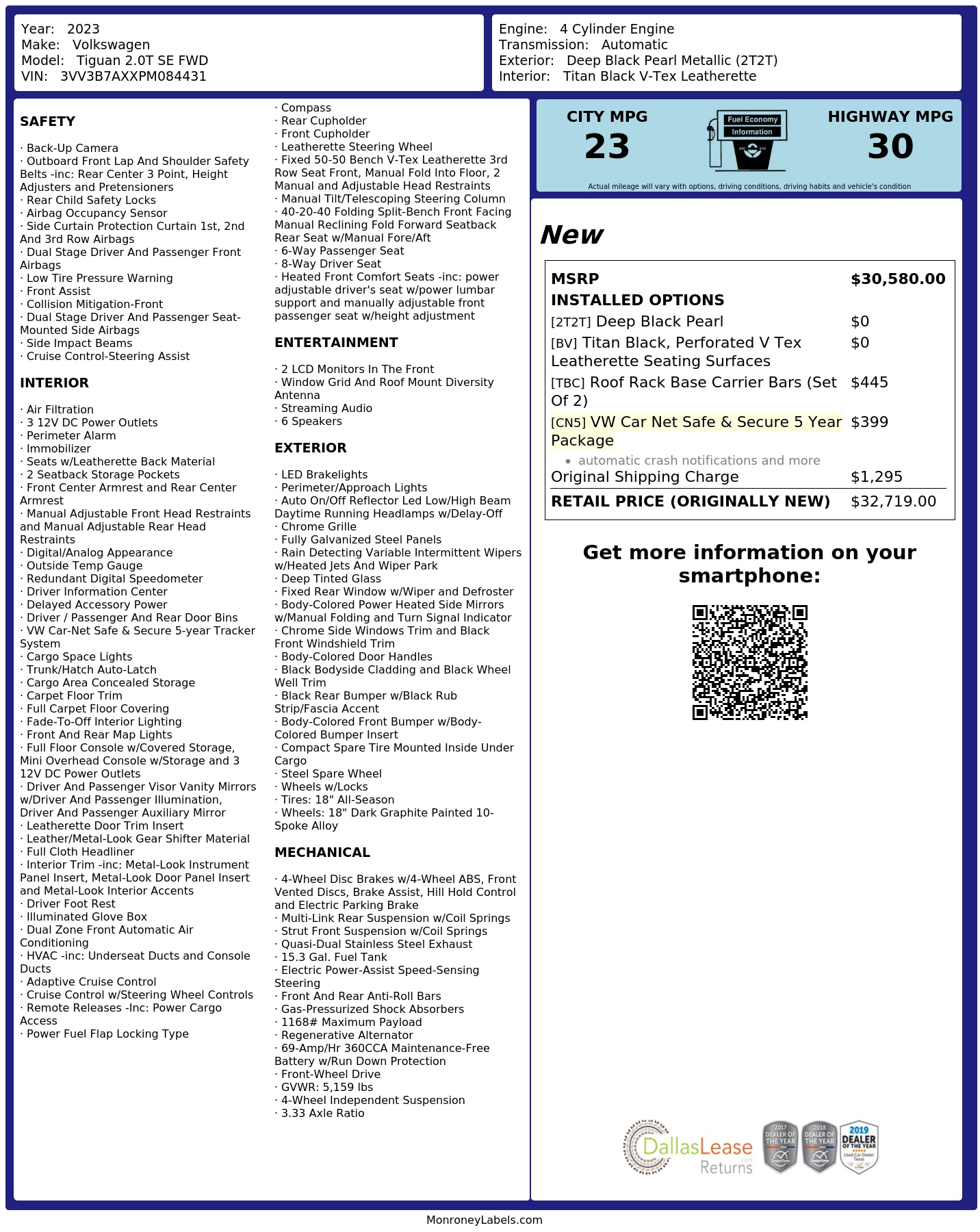 Monroney Label