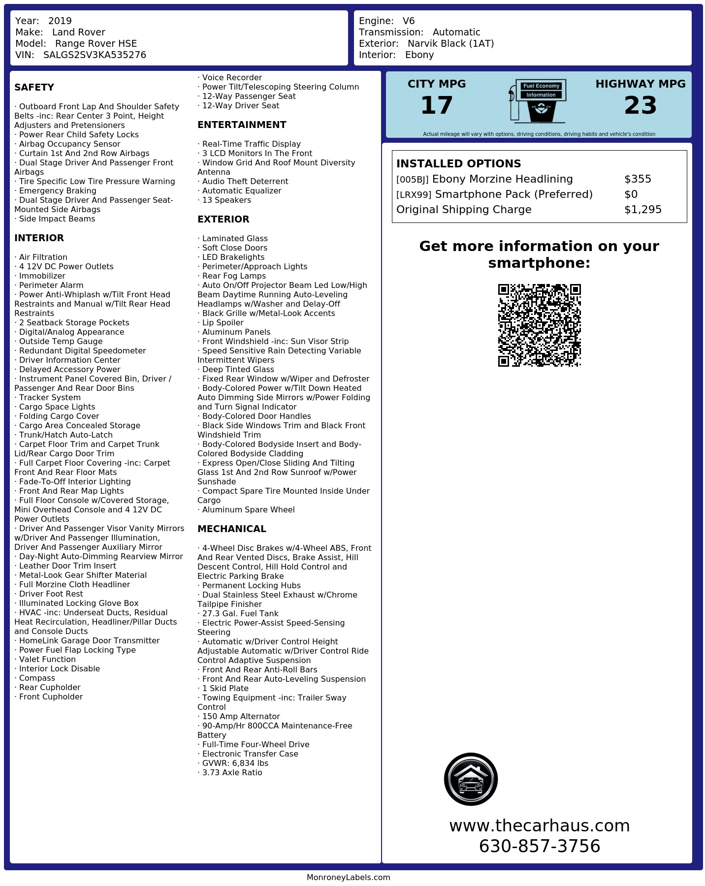 Monroney Label