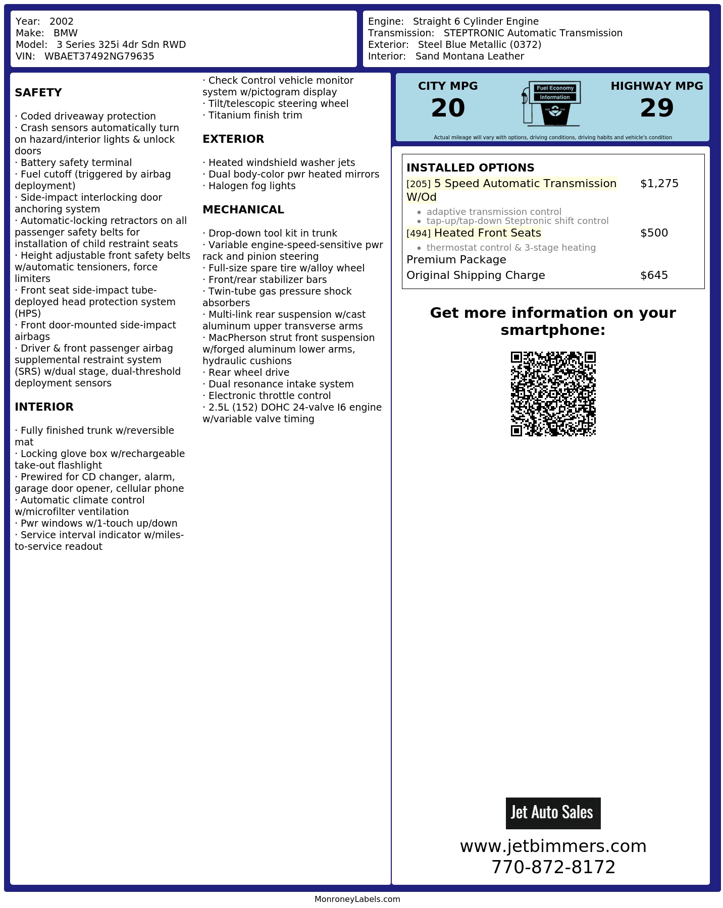 Monroney Label