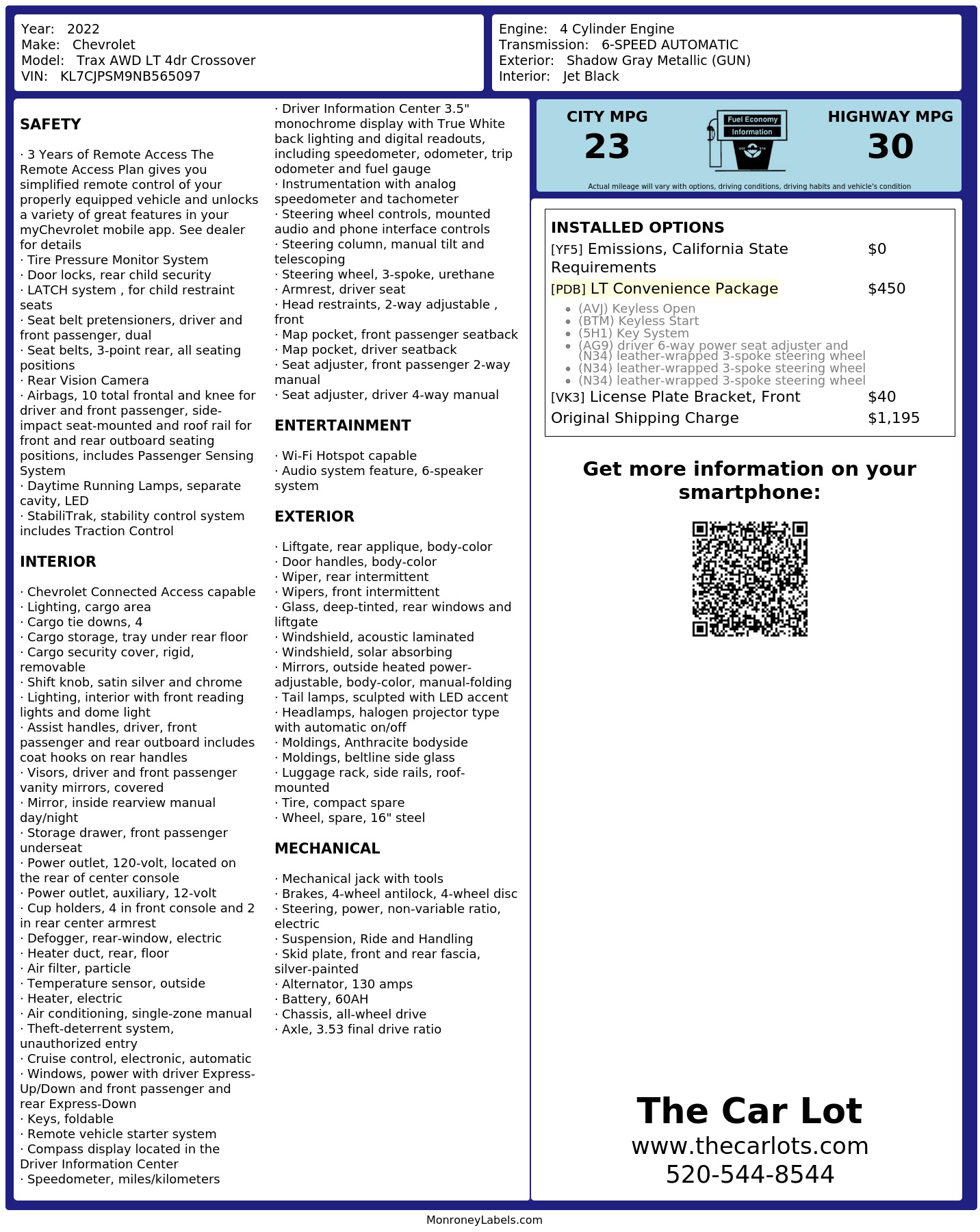 Monroney Label