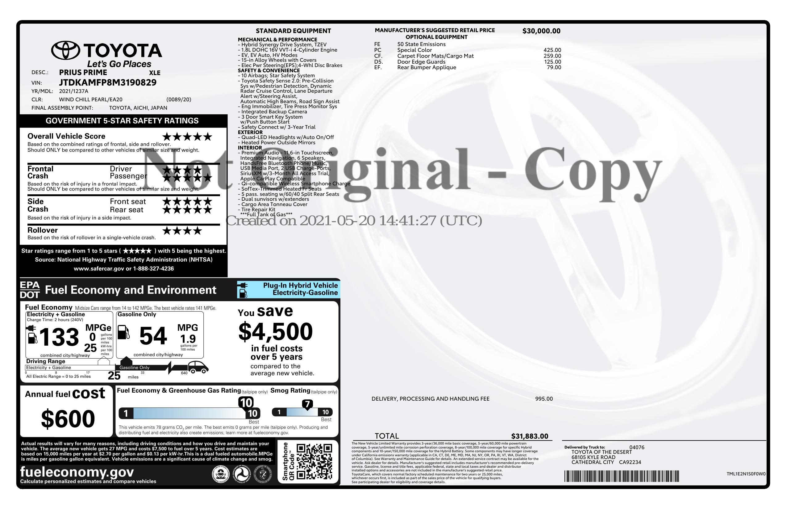 Monroney Label