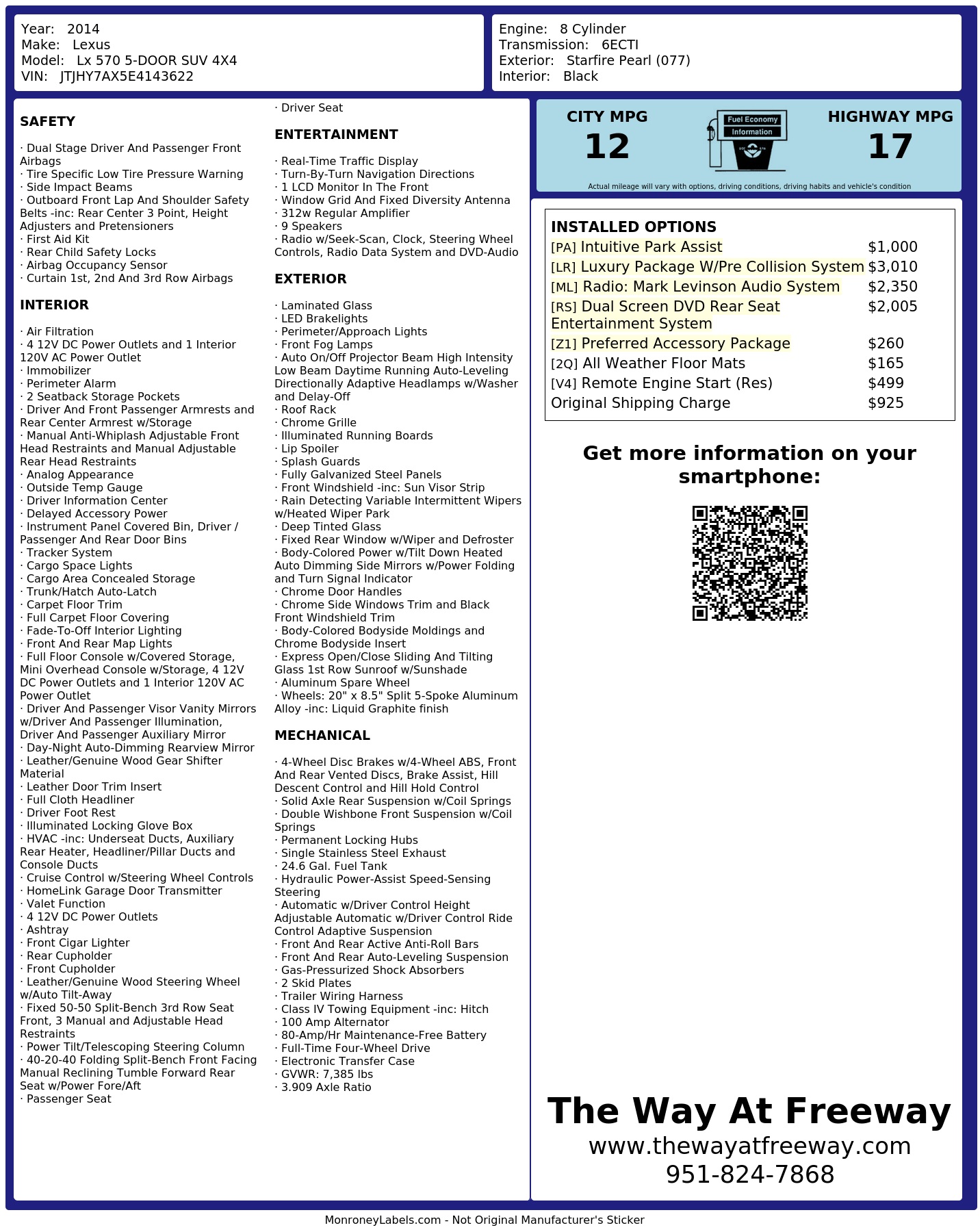 Monroney Label