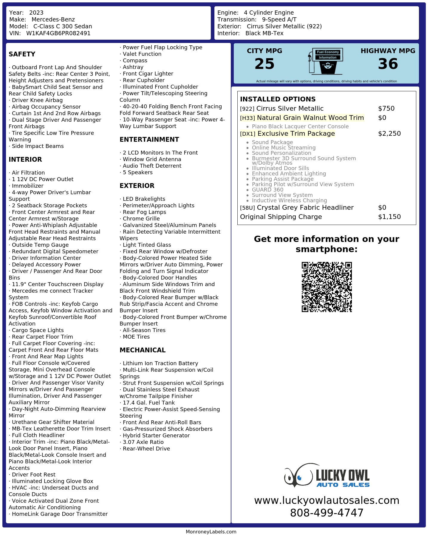 Monroney Label