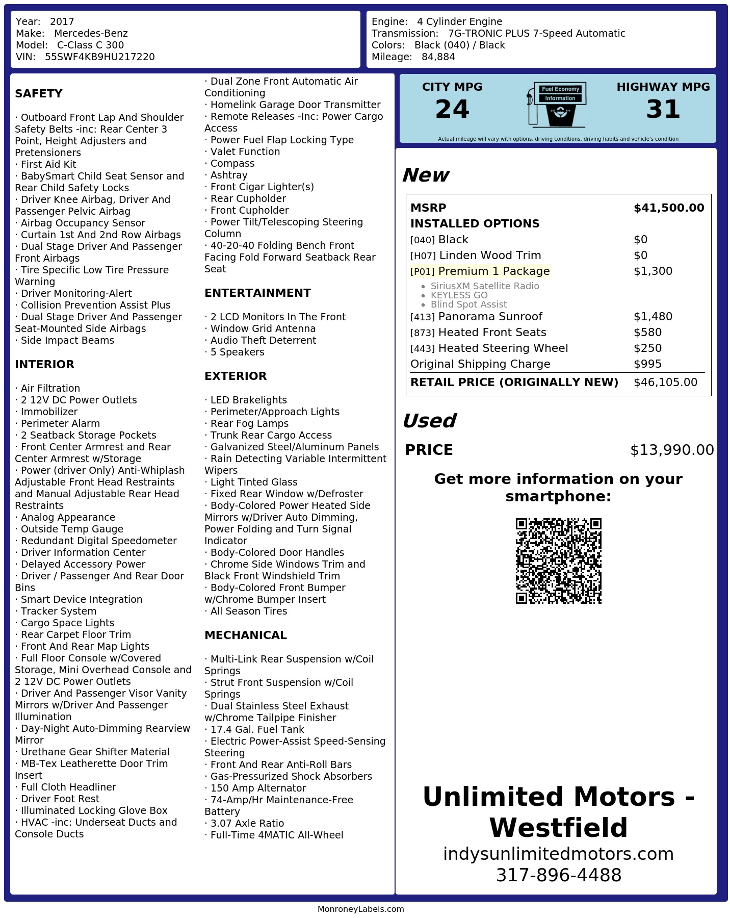 Monroney Label