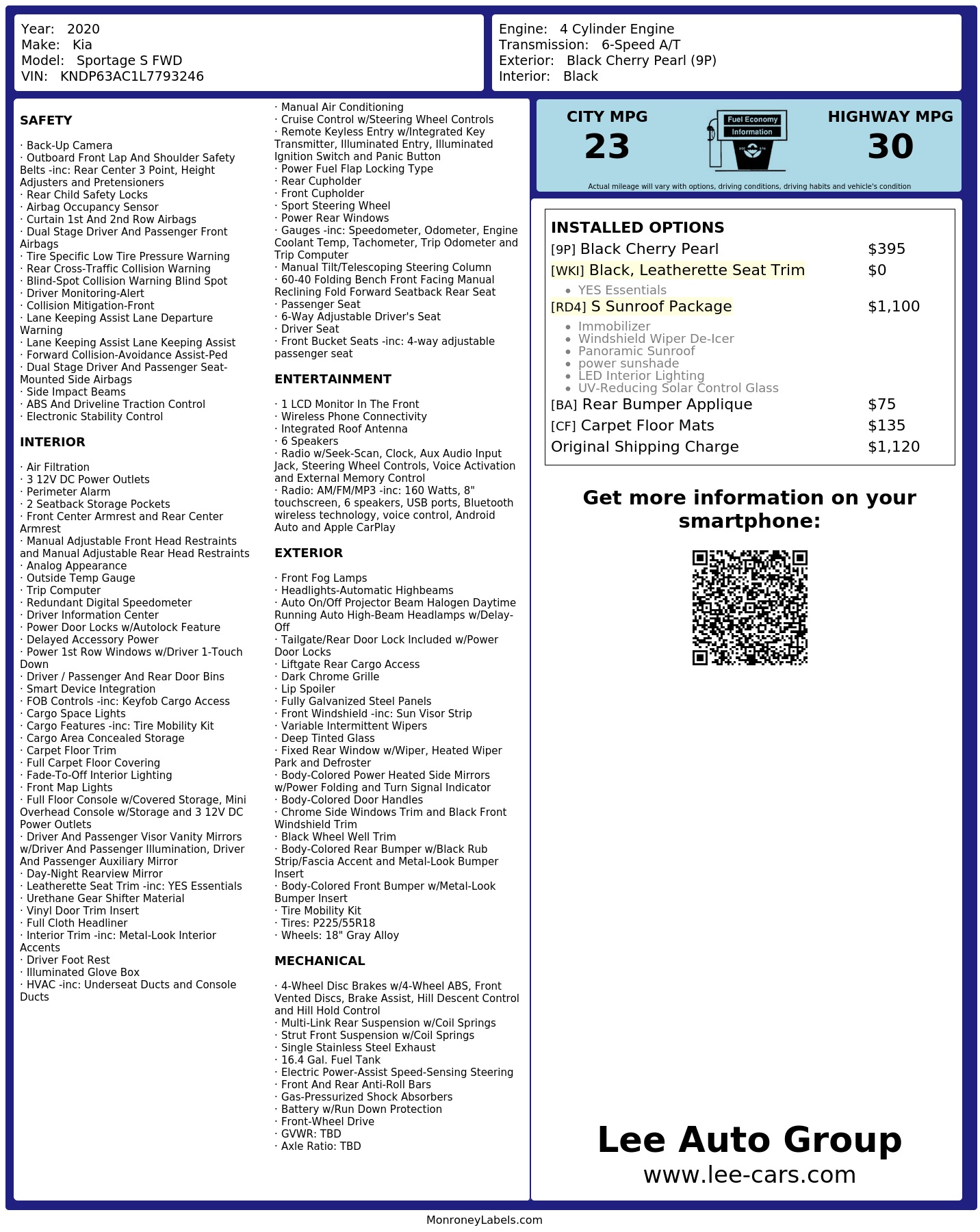 Monroney Label