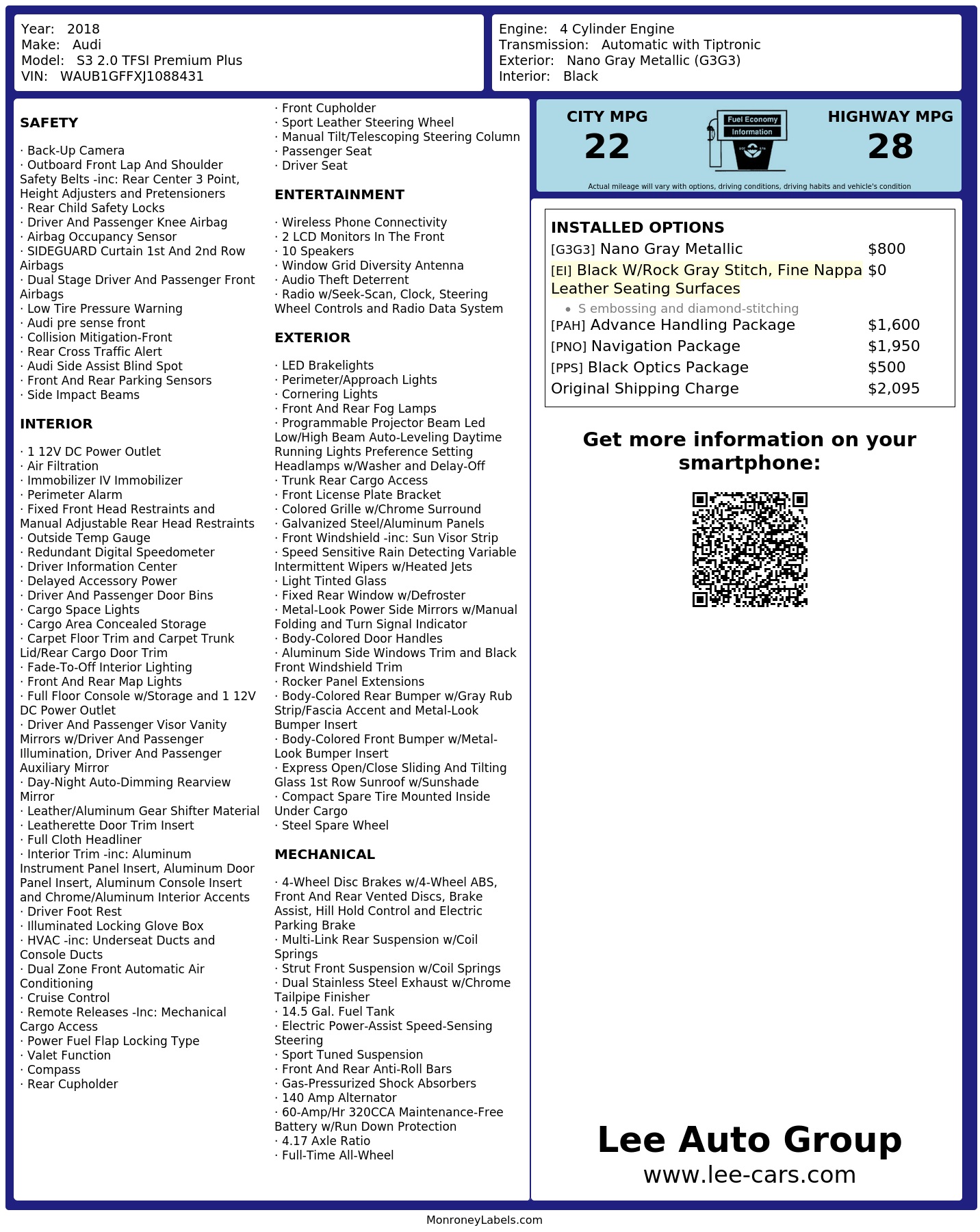 Monroney Label