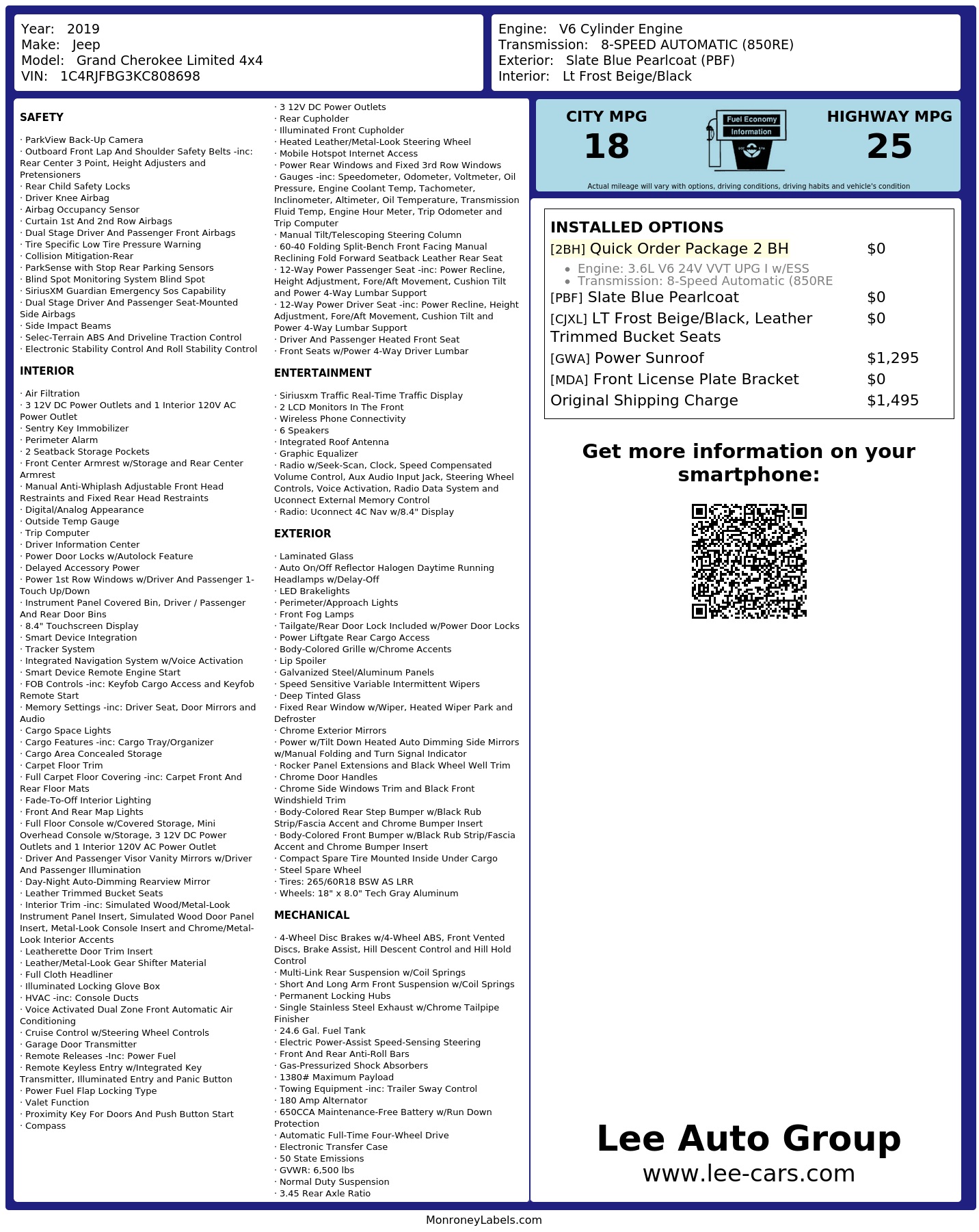 Monroney Label