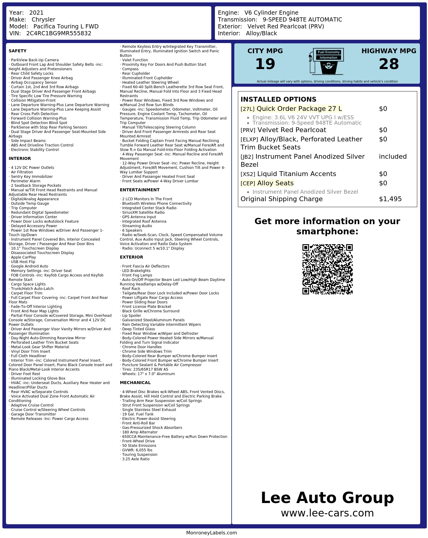 Monroney Label