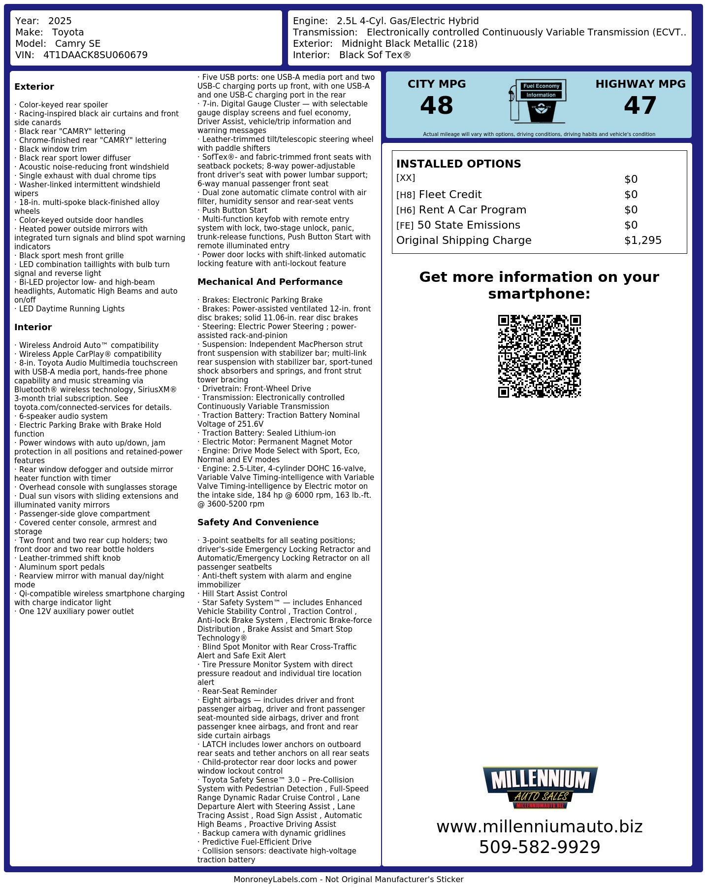 Monroney Label