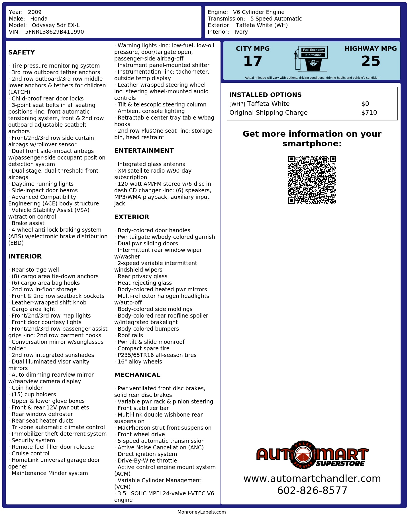 Monroney Label