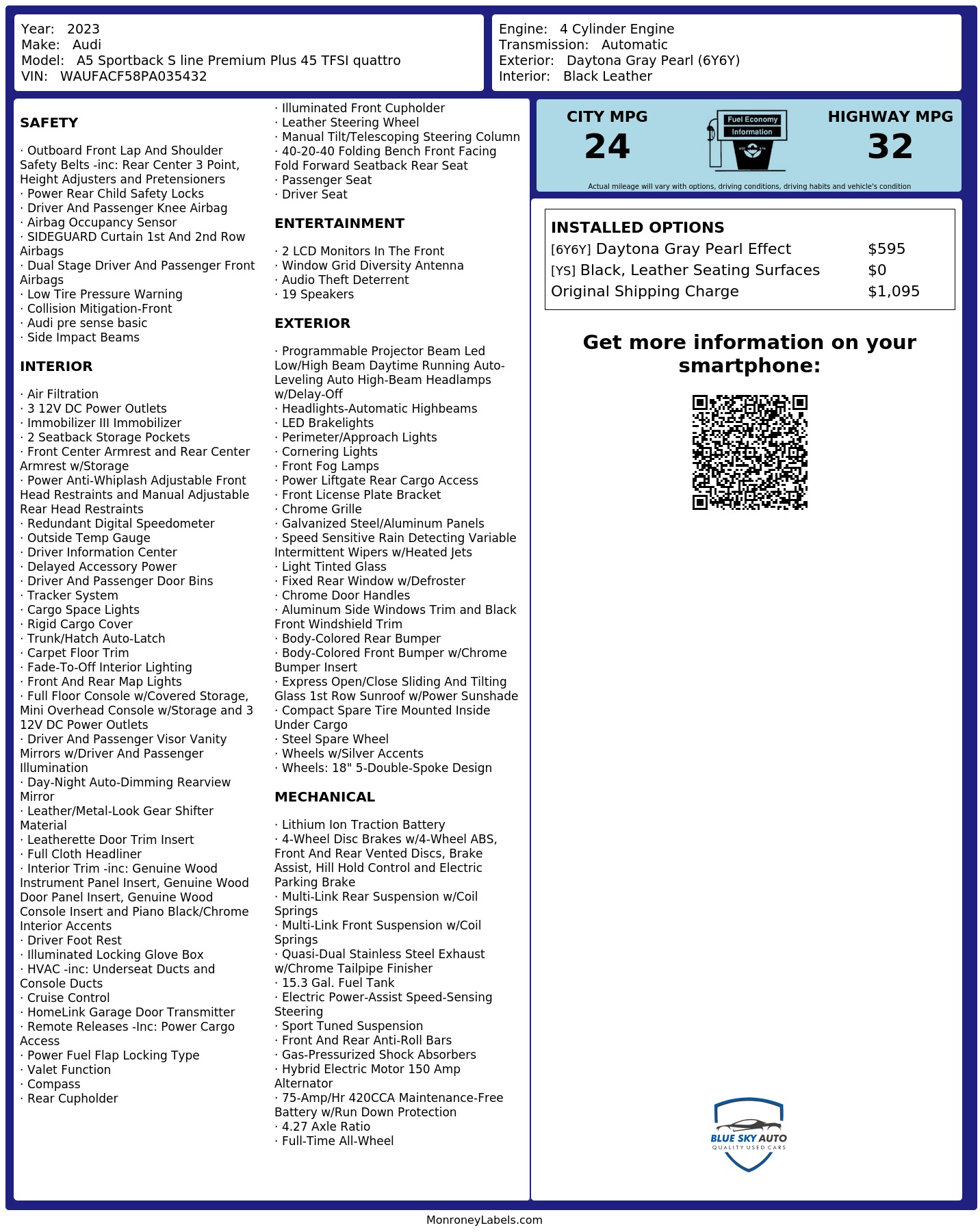 Monroney Label