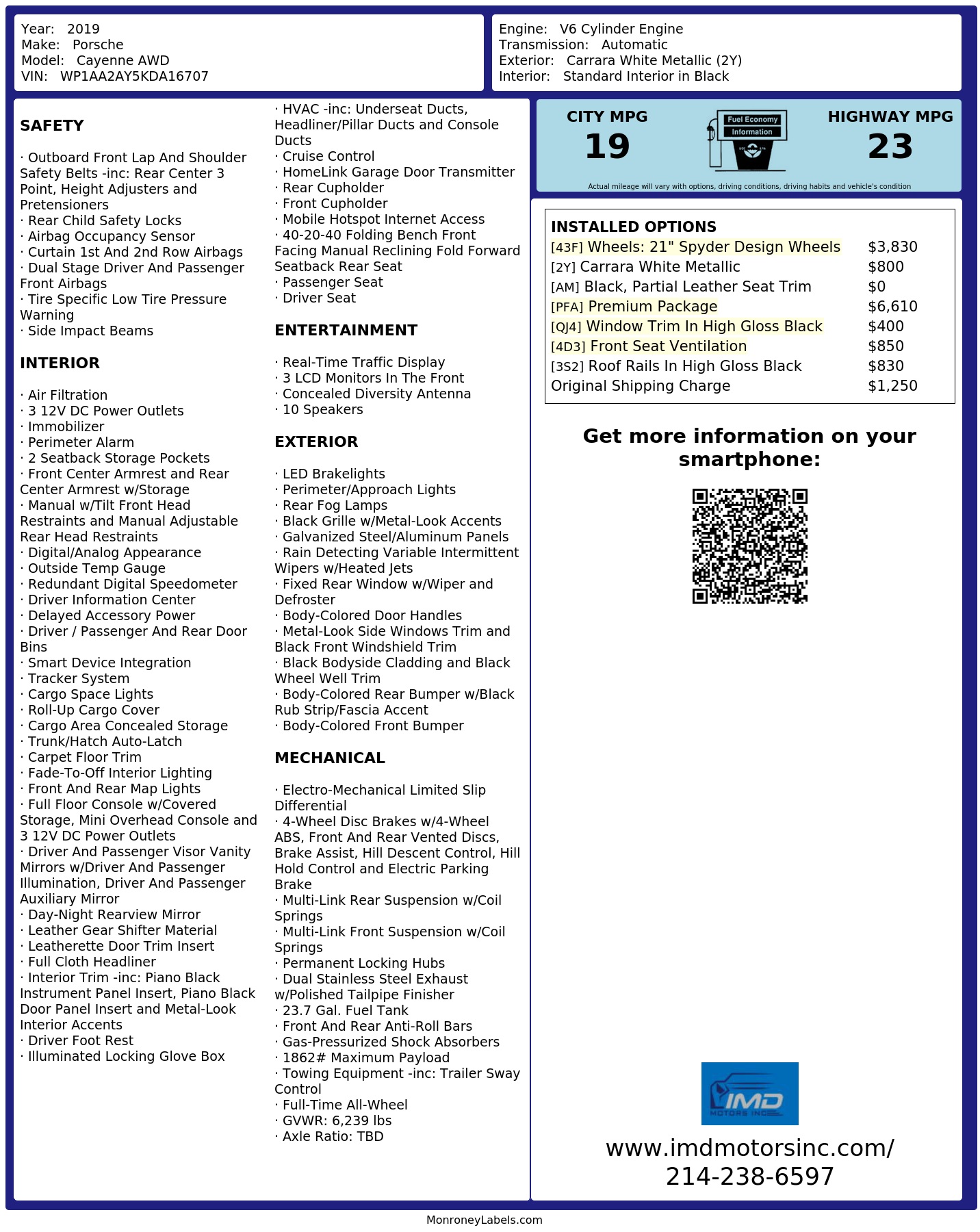 Monroney Label
