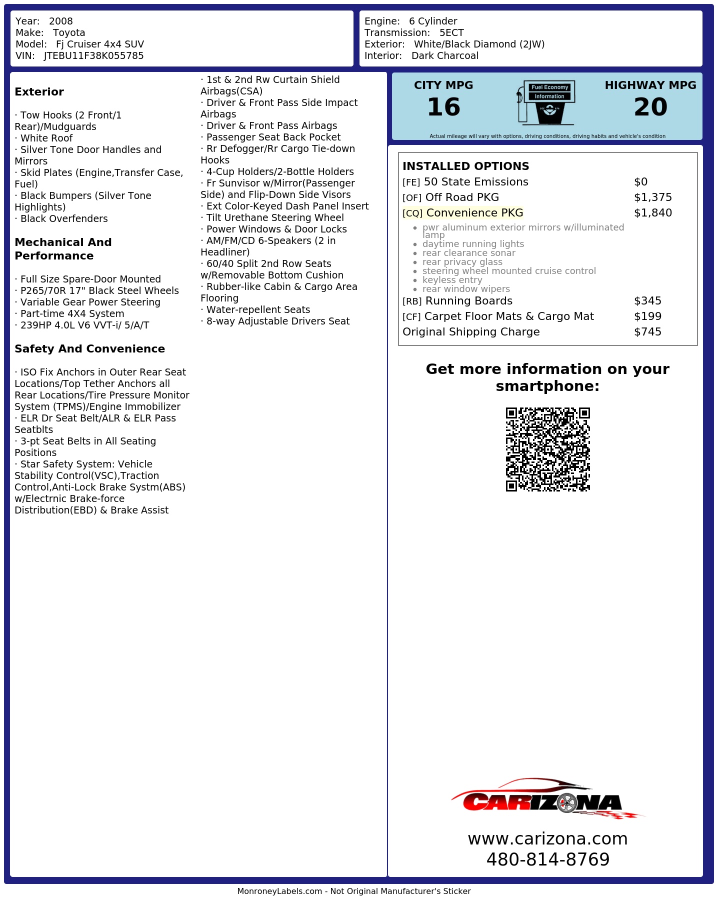 Monroney Label