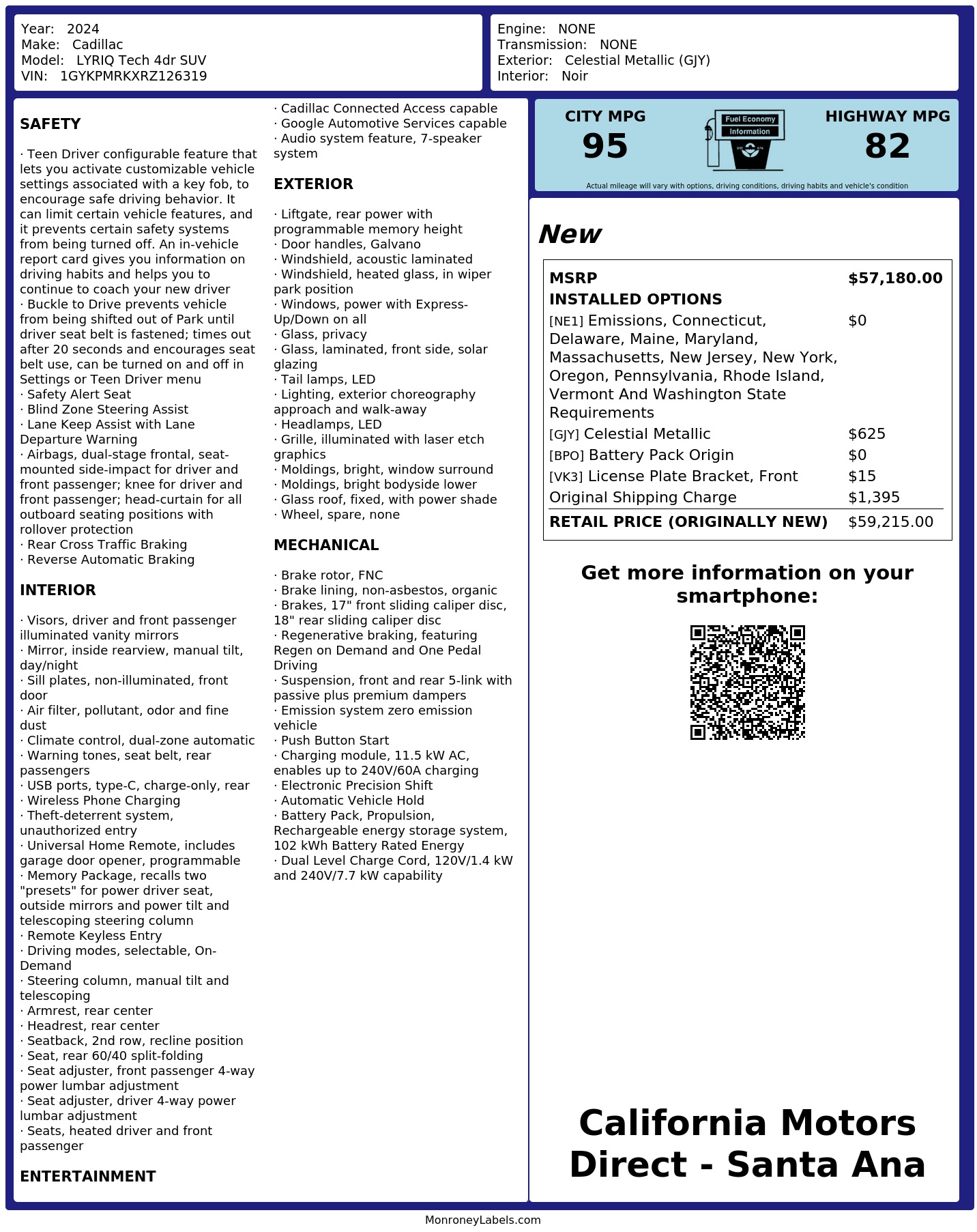 Monroney Label