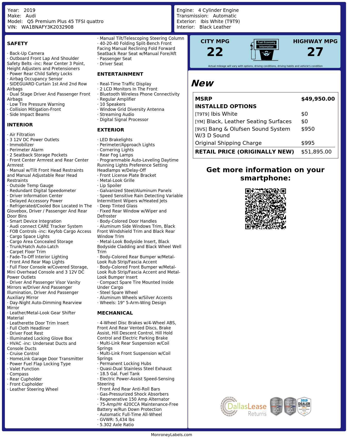 Monroney Label