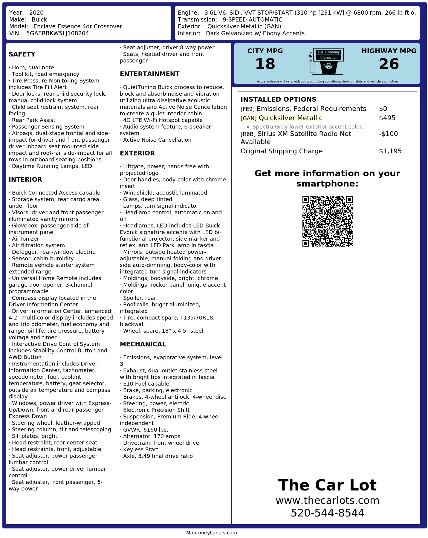 Monroney Label