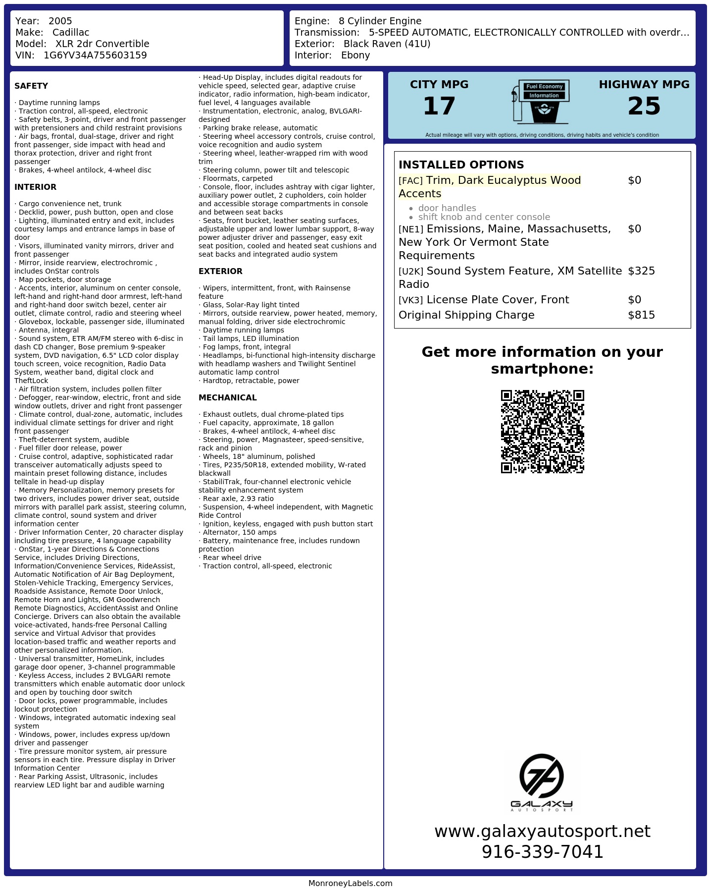 Monroney Label